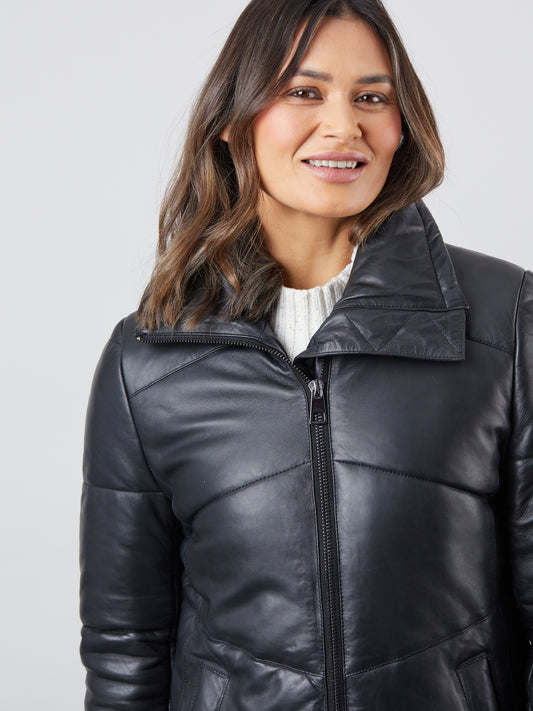 Parton Leather Padded Jacket