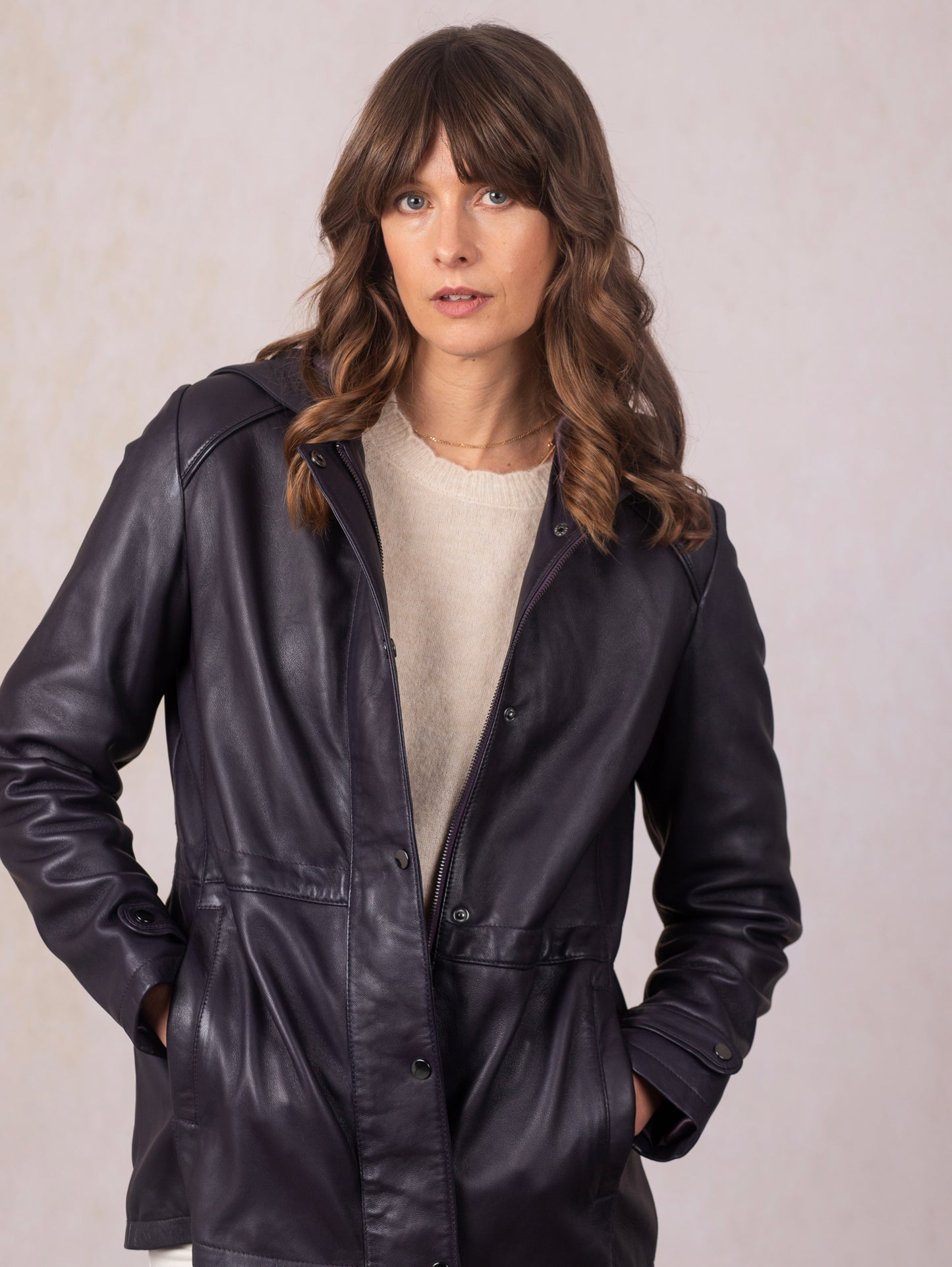 Patterdale Hooded Leather Coat