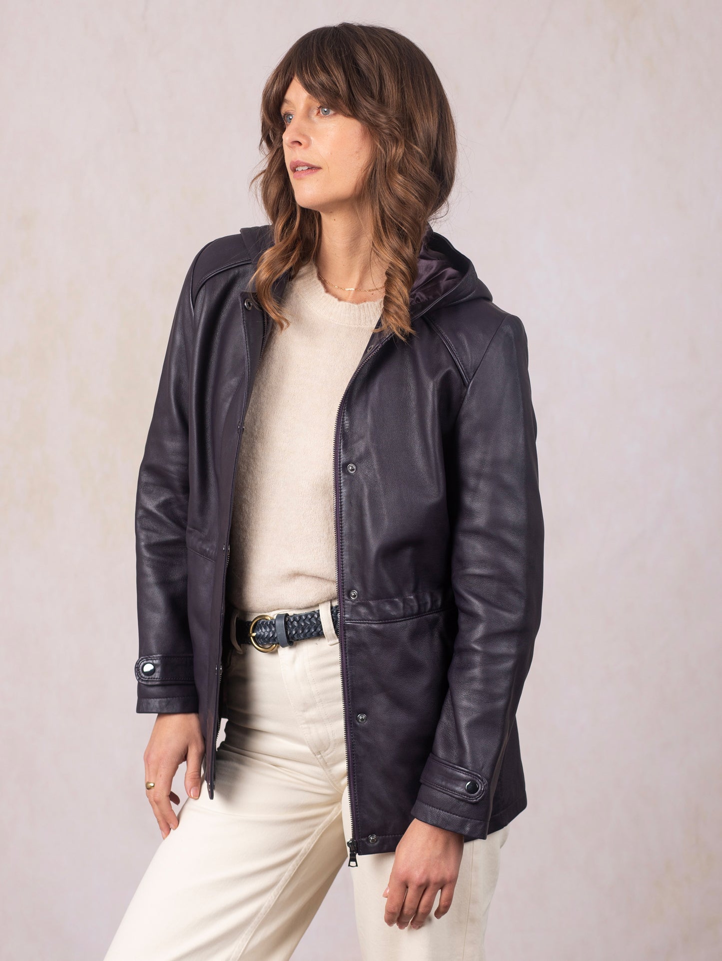 Patterdale Hooded Leather Coat