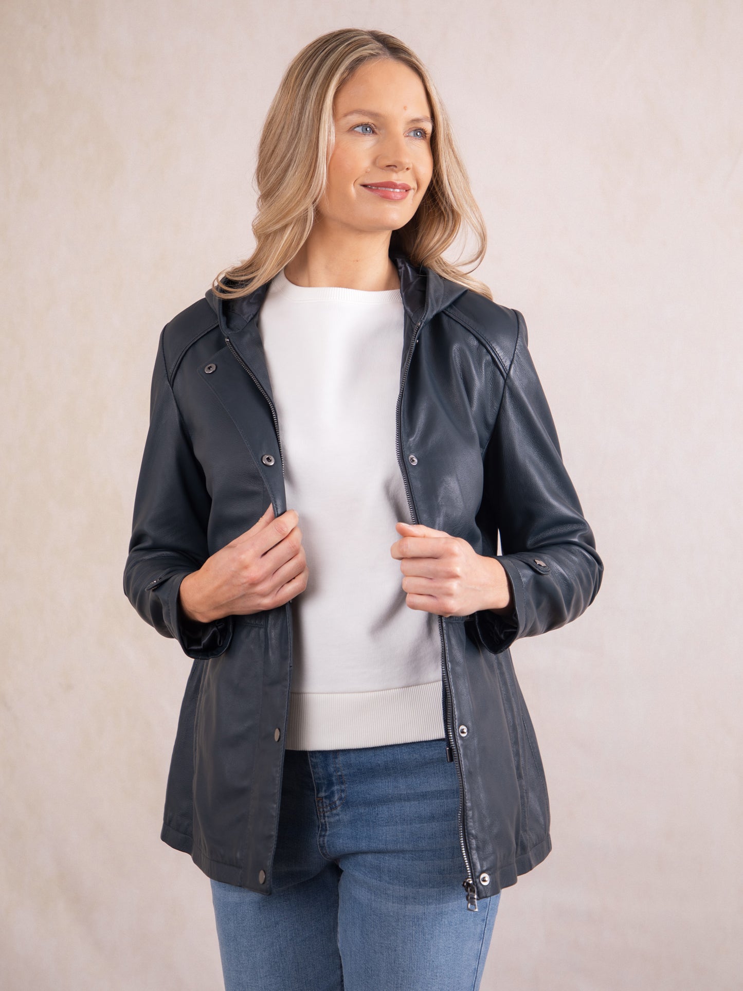 Patterdale Hooded Leather Coat