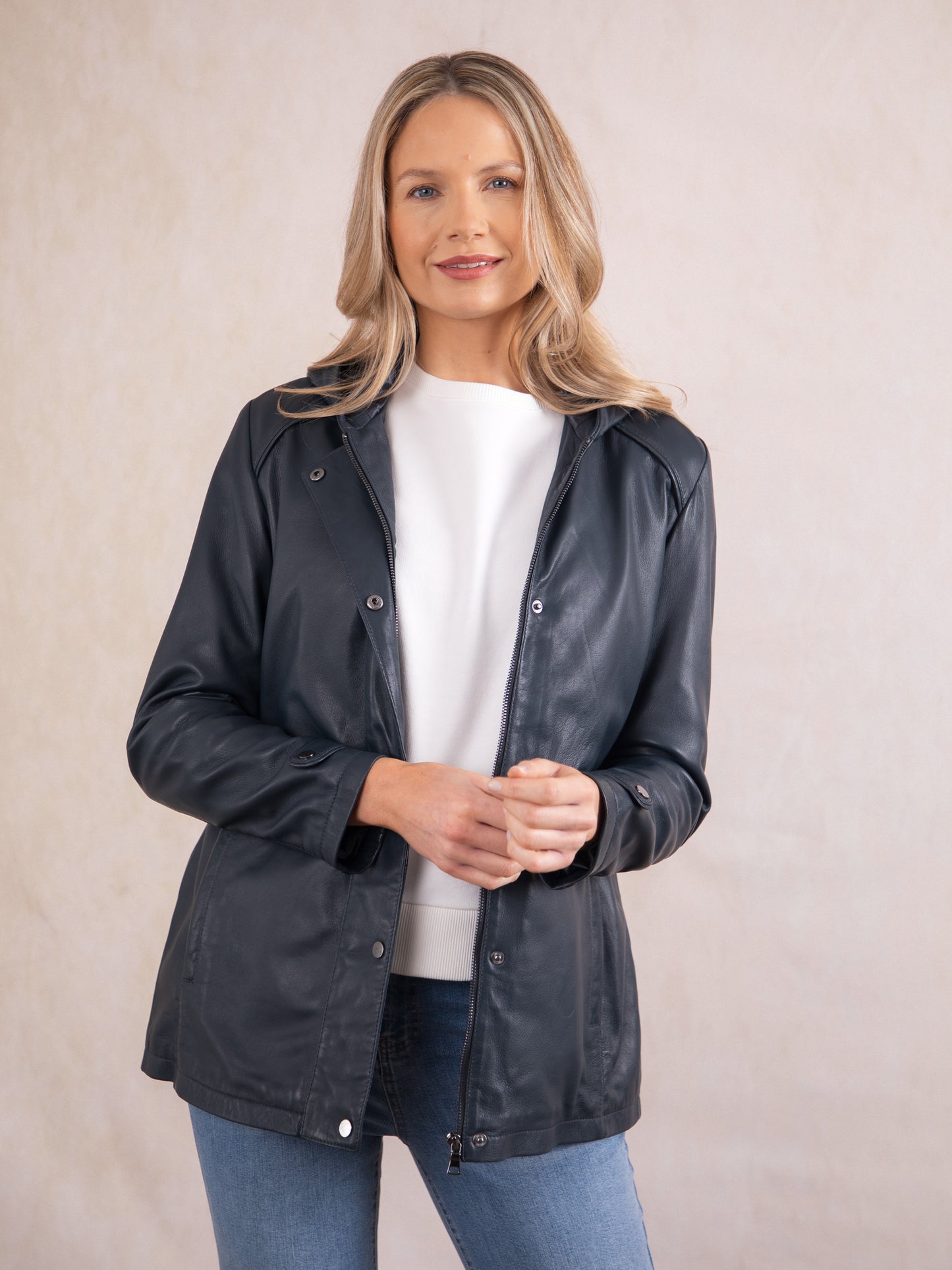 Patterdale Hooded Leather Coat