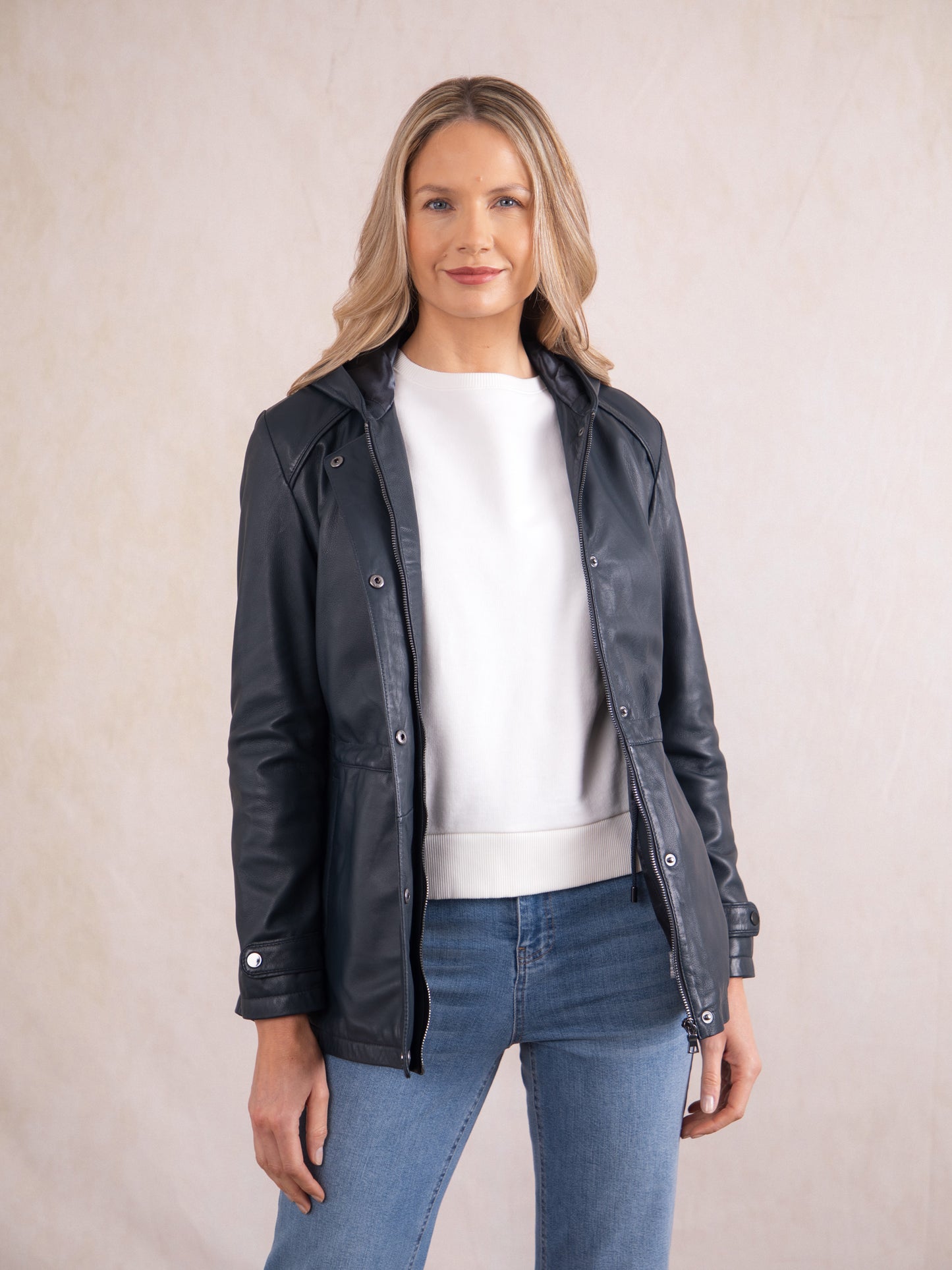 Patterdale Hooded Leather Coat