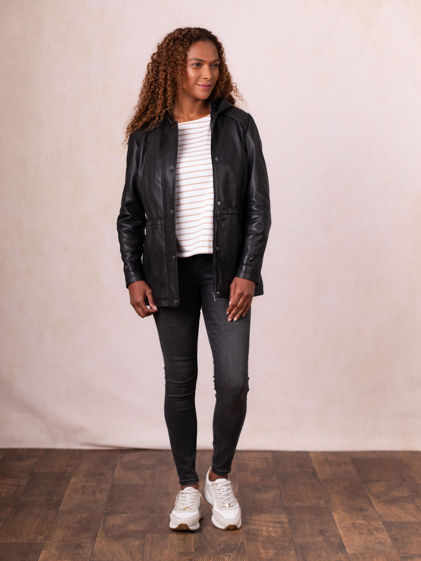 Patterdale Hooded Leather Coat
