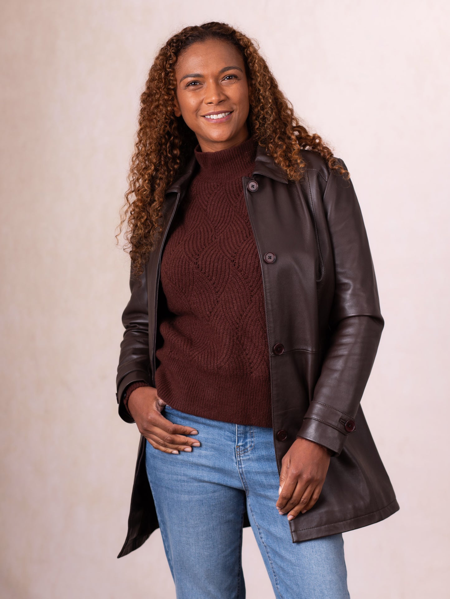 Bilsco Longline Leather Jacket