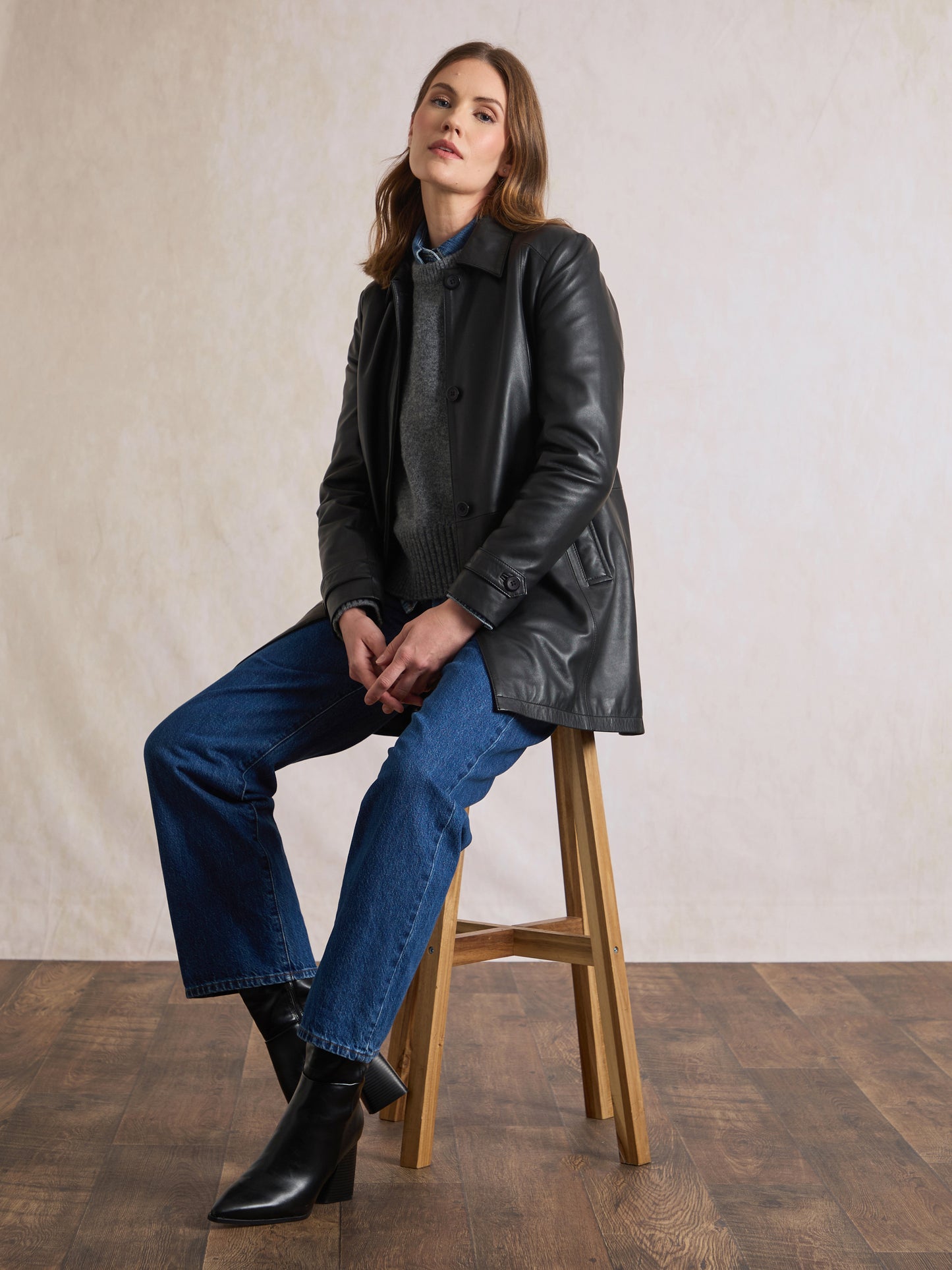 Bilsco Longline Leather Jacket