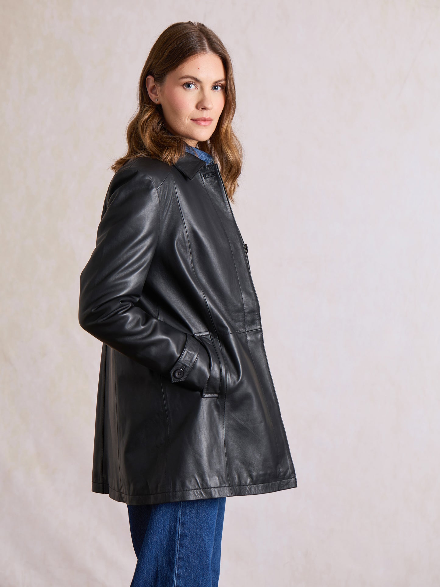 Bilsco Longline Leather Jacket