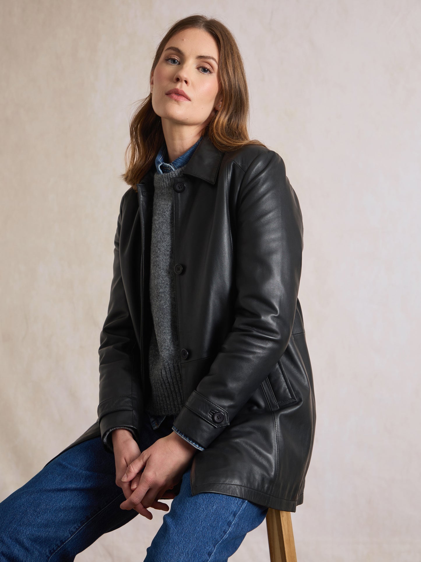 Bilsco Longline Leather Jacket