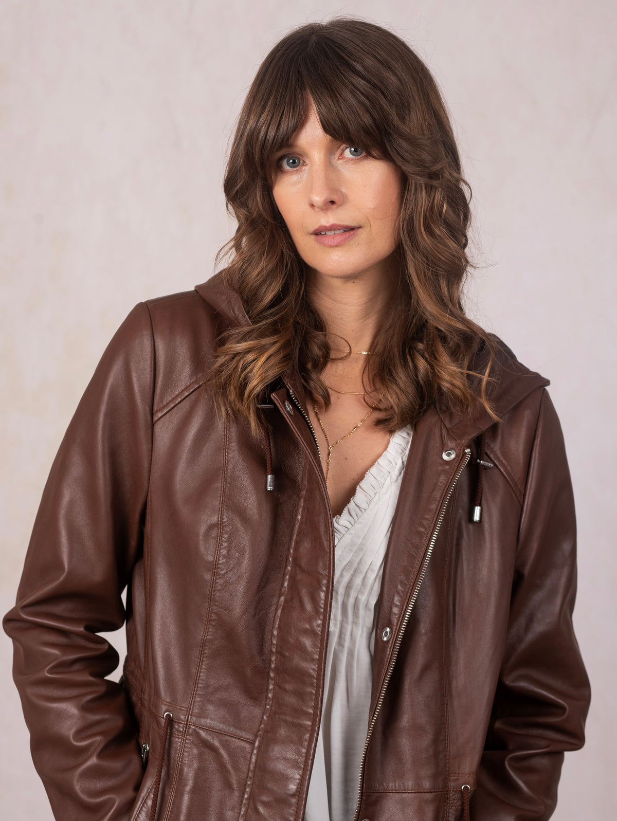 Ambletown Hooded Leather Coat