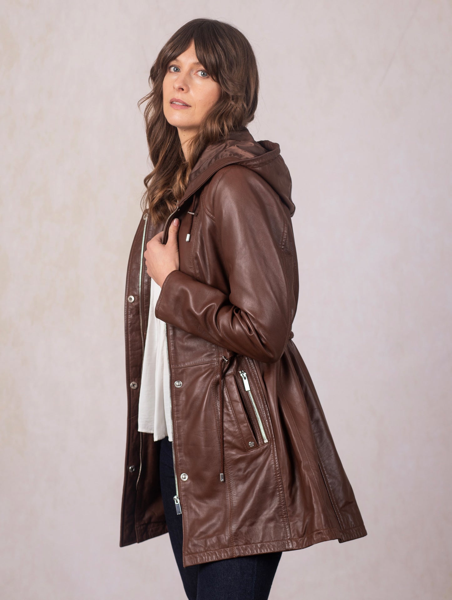 Ambletown Hooded Leather Coat