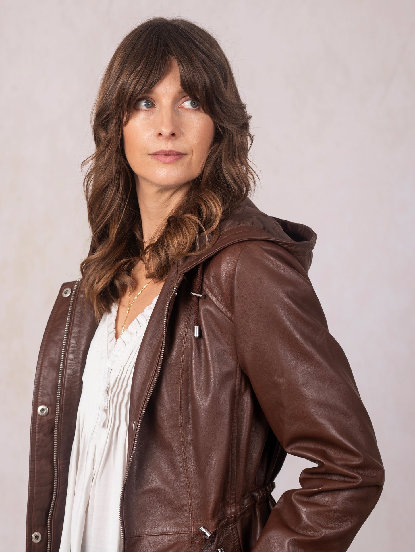 Ambletown Hooded Leather Coat