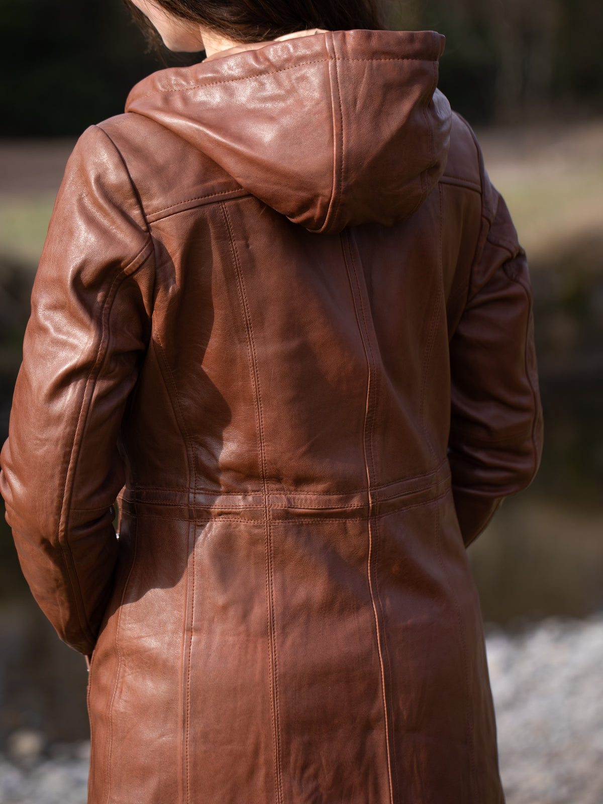 Ambletown Hooded Leather Coat
