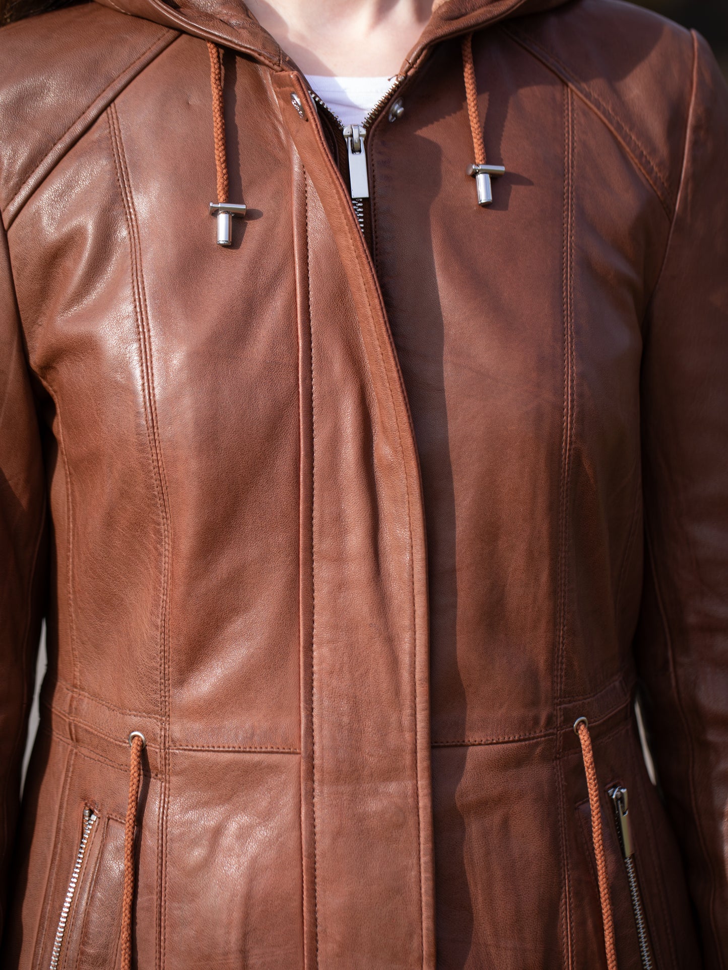 Ambletown Hooded Leather Coat