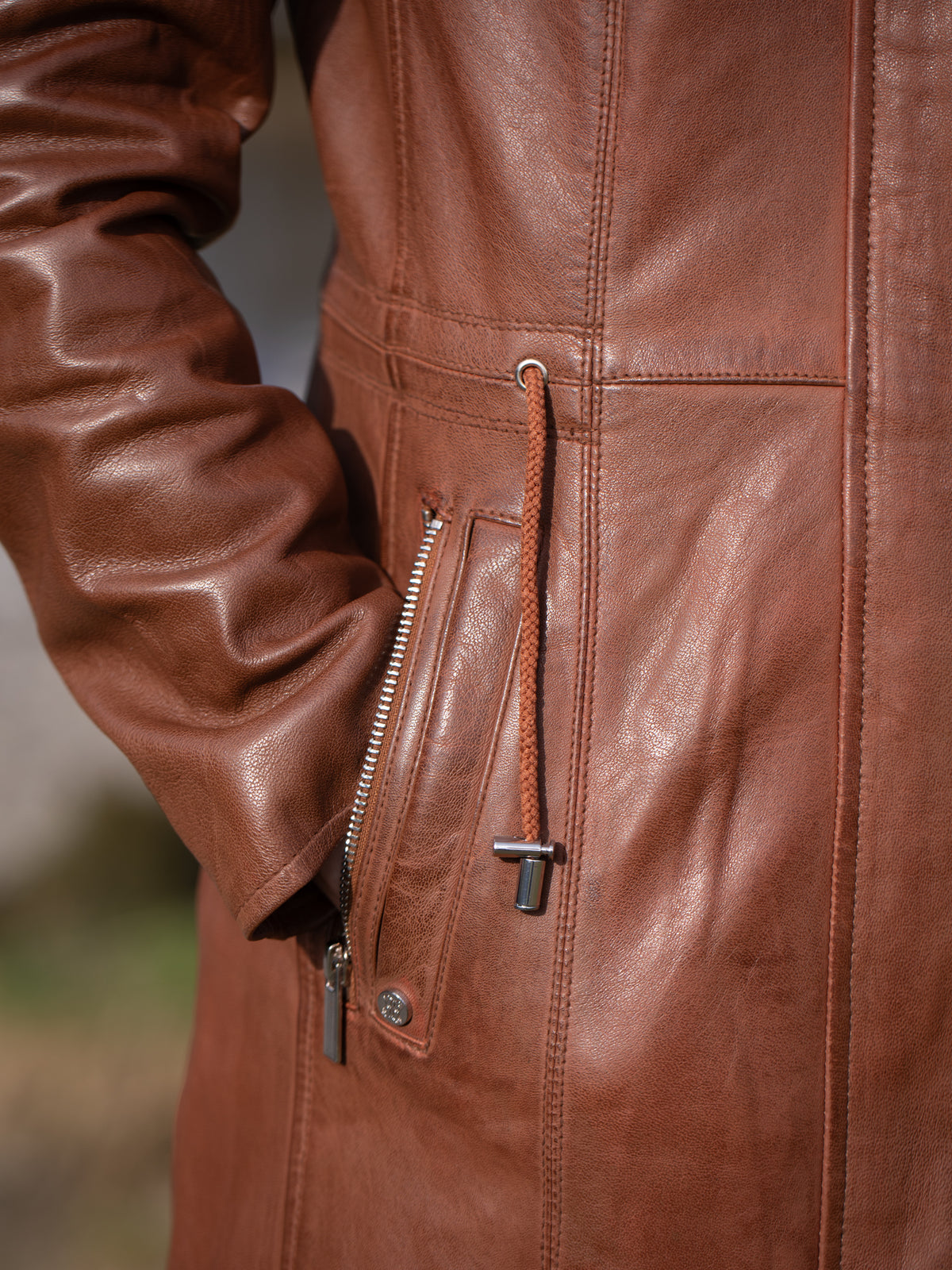 Ambletown Hooded Leather Coat