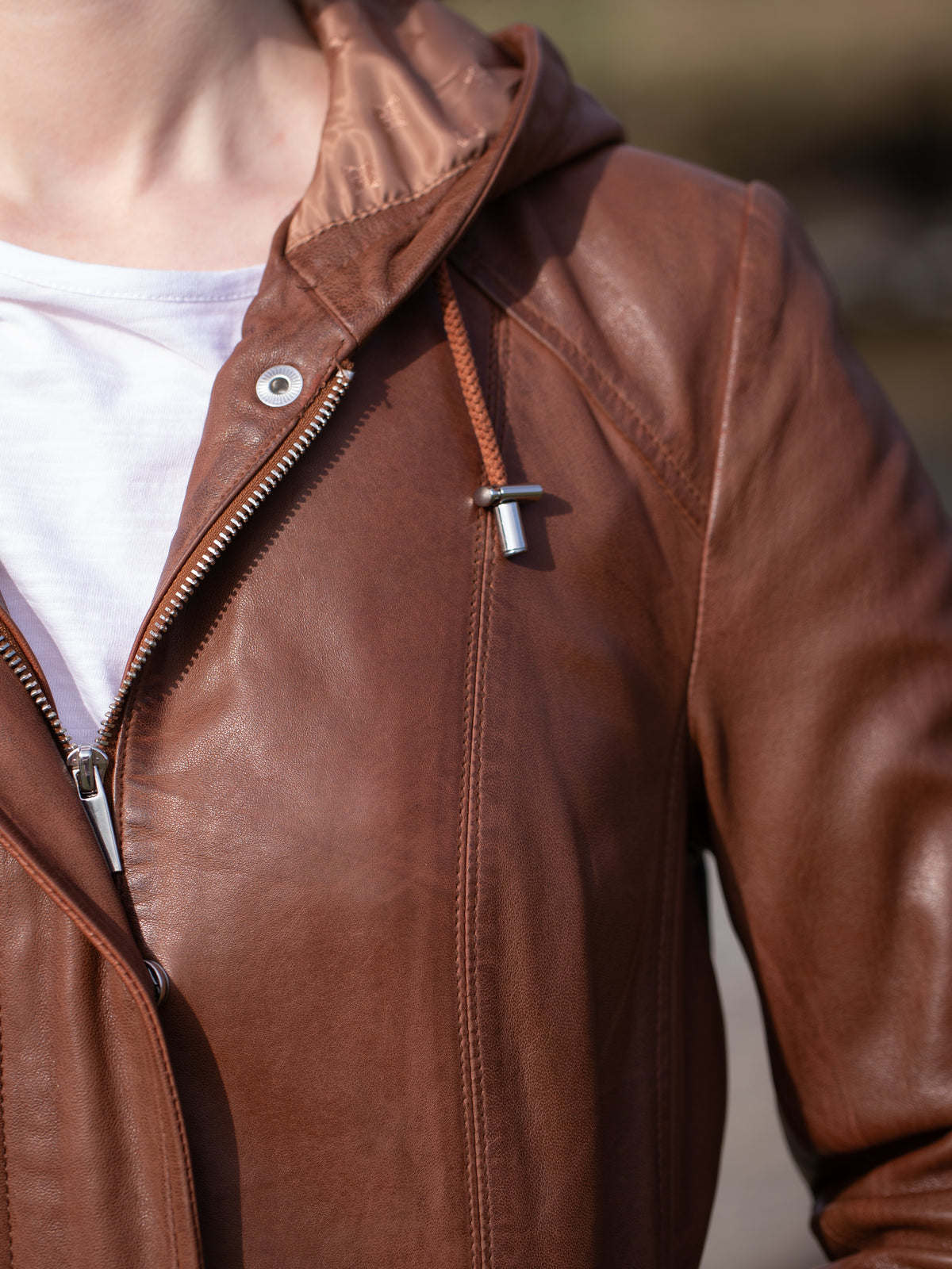 Ambletown Hooded Leather Coat