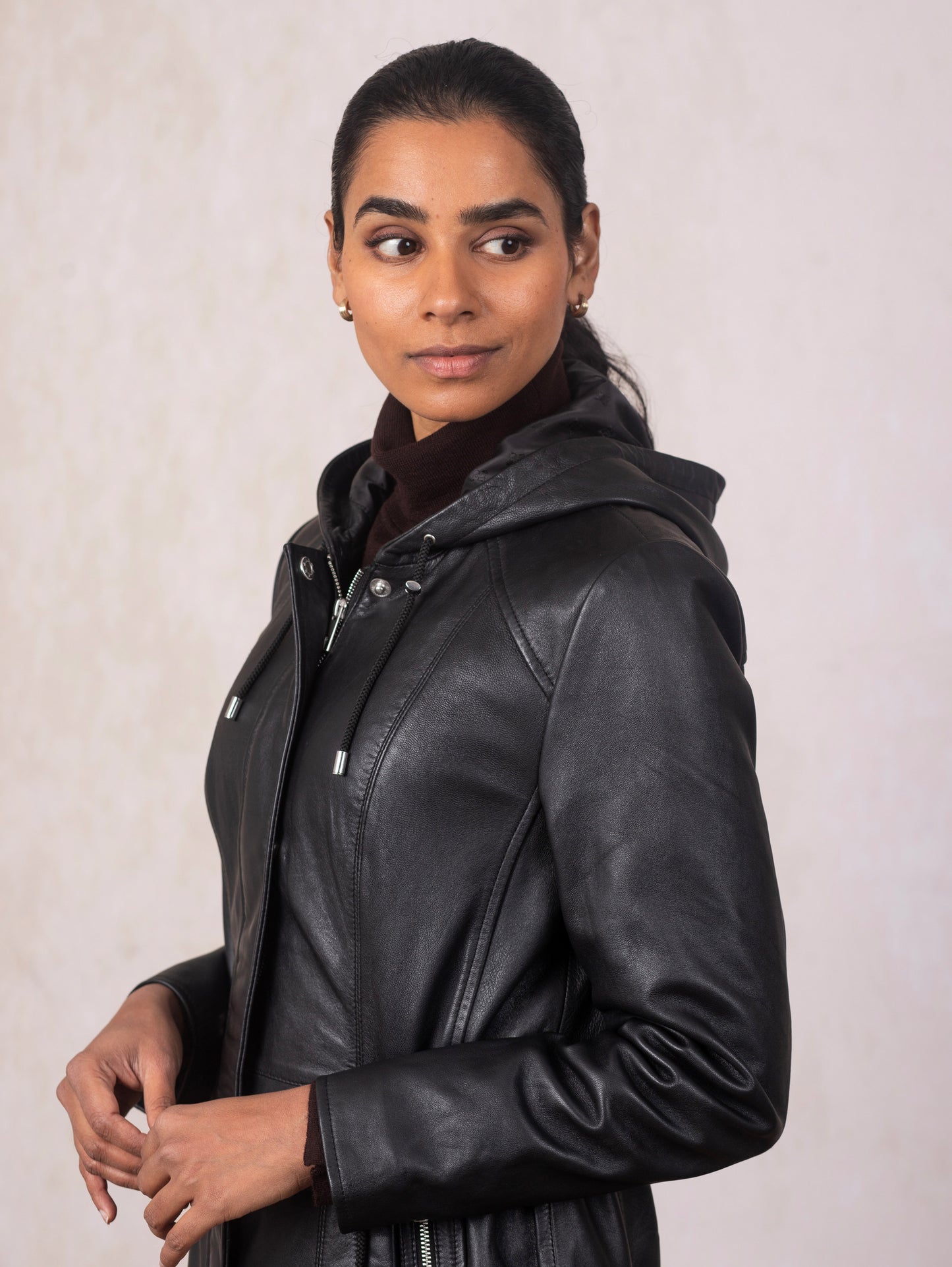 Ambletown Hooded Leather Coat