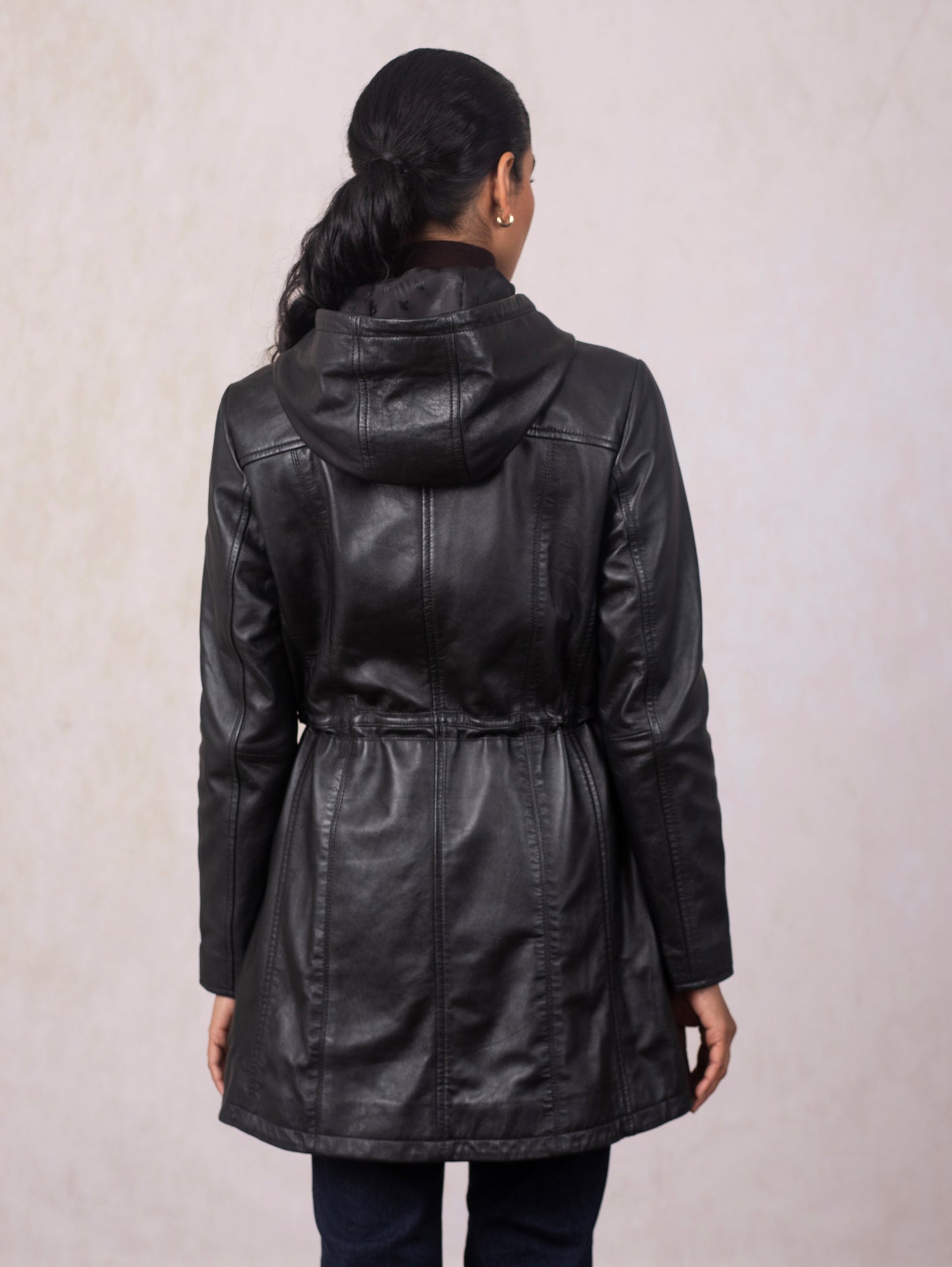 Ambletown Hooded Leather Coat