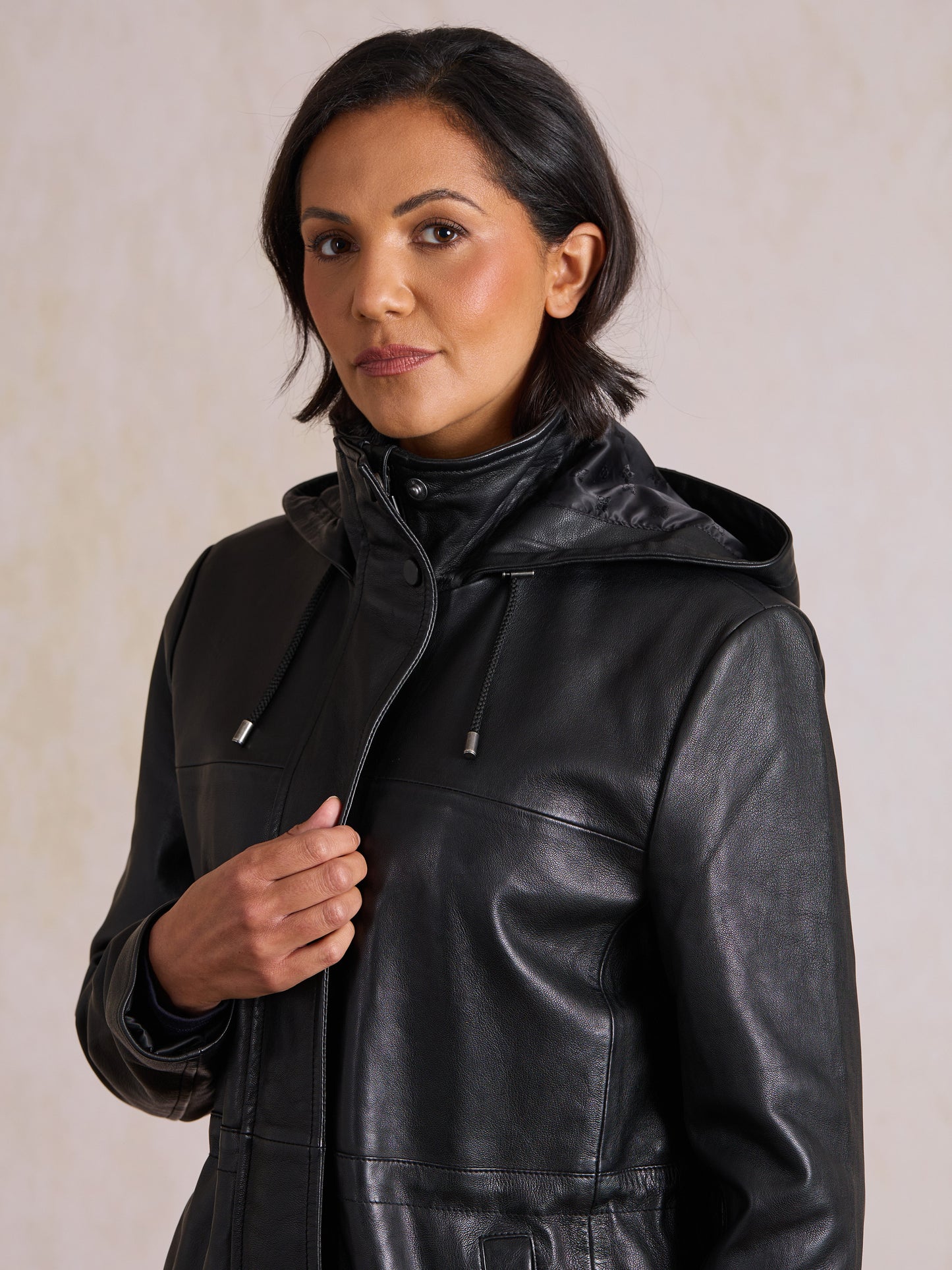 Arndale Hooded Leather Coat