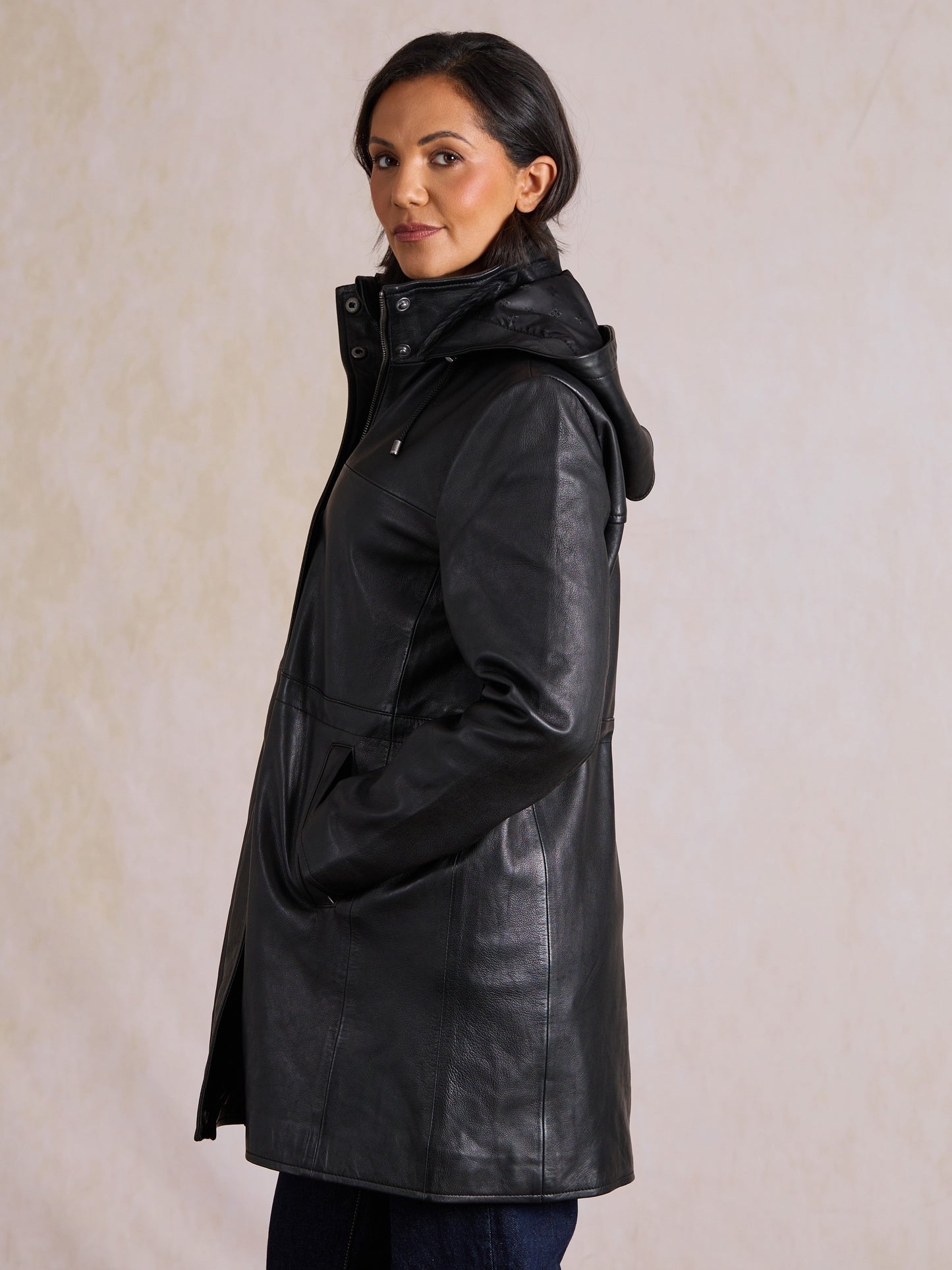 Arndale Hooded Leather Coat