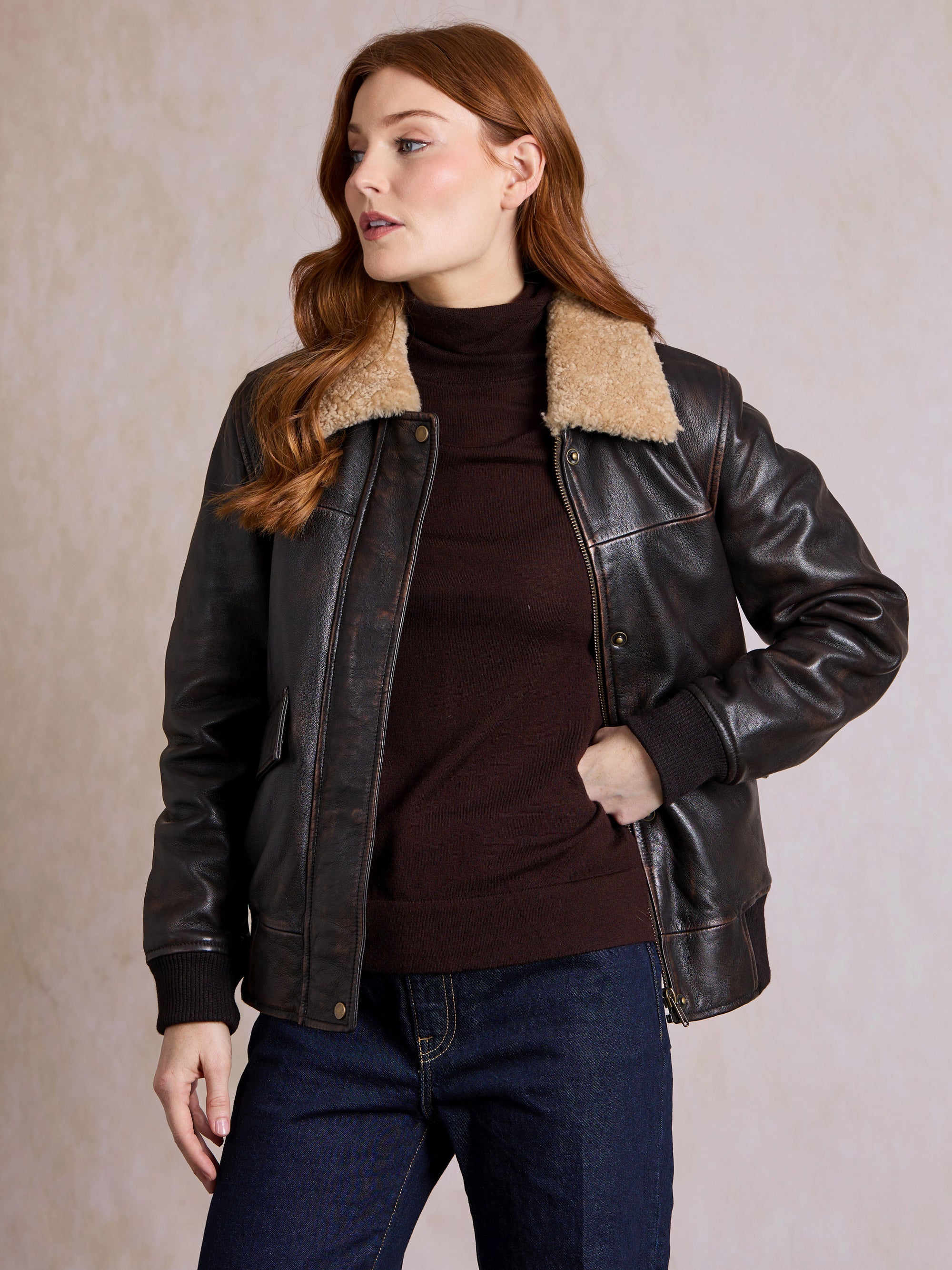 Armaside Leather Aviator Jacket