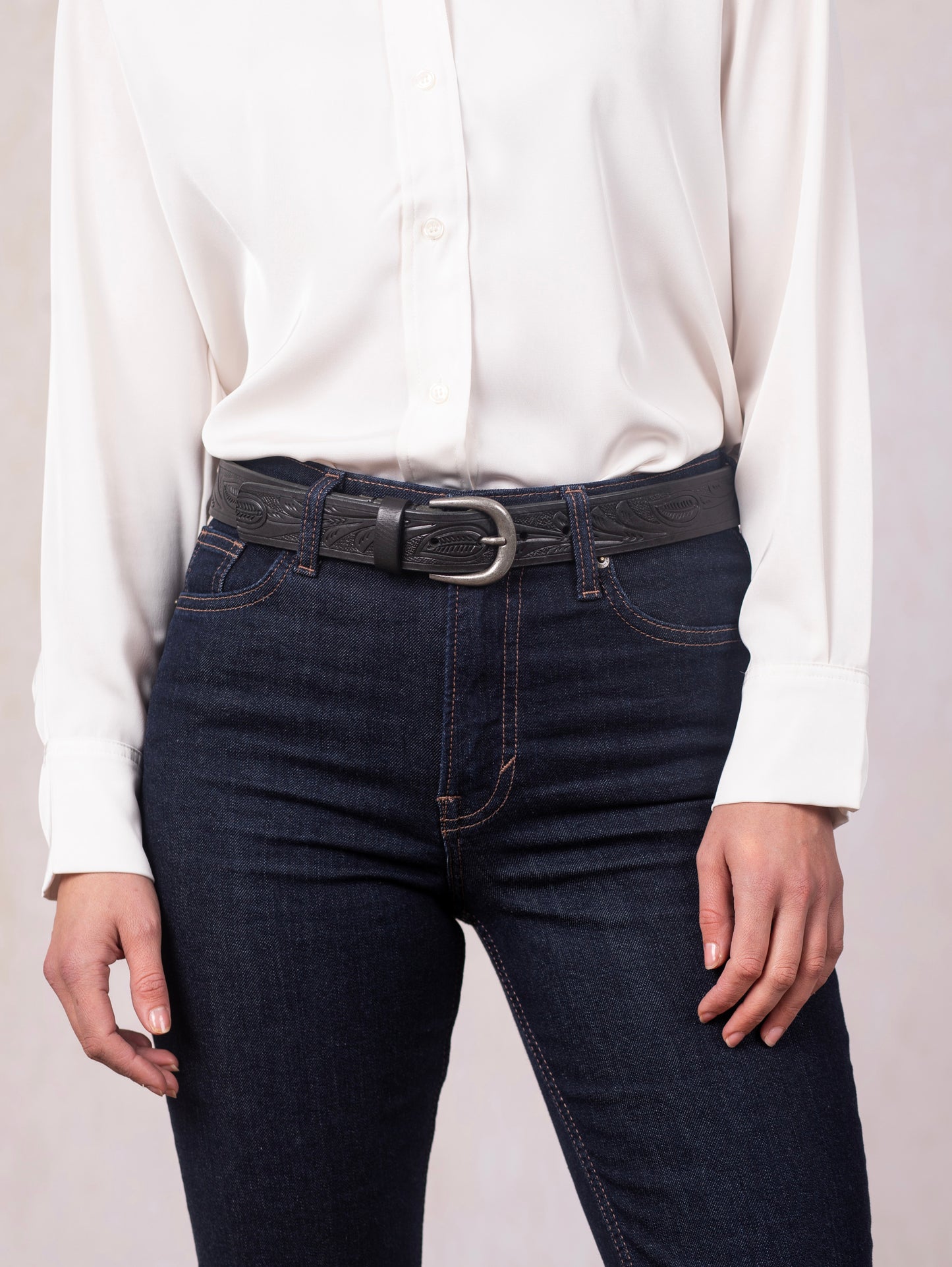 Embossed Leather Belt