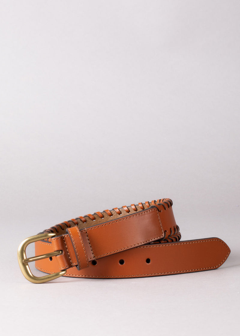 Wray Whip Stitch Leather Belt
