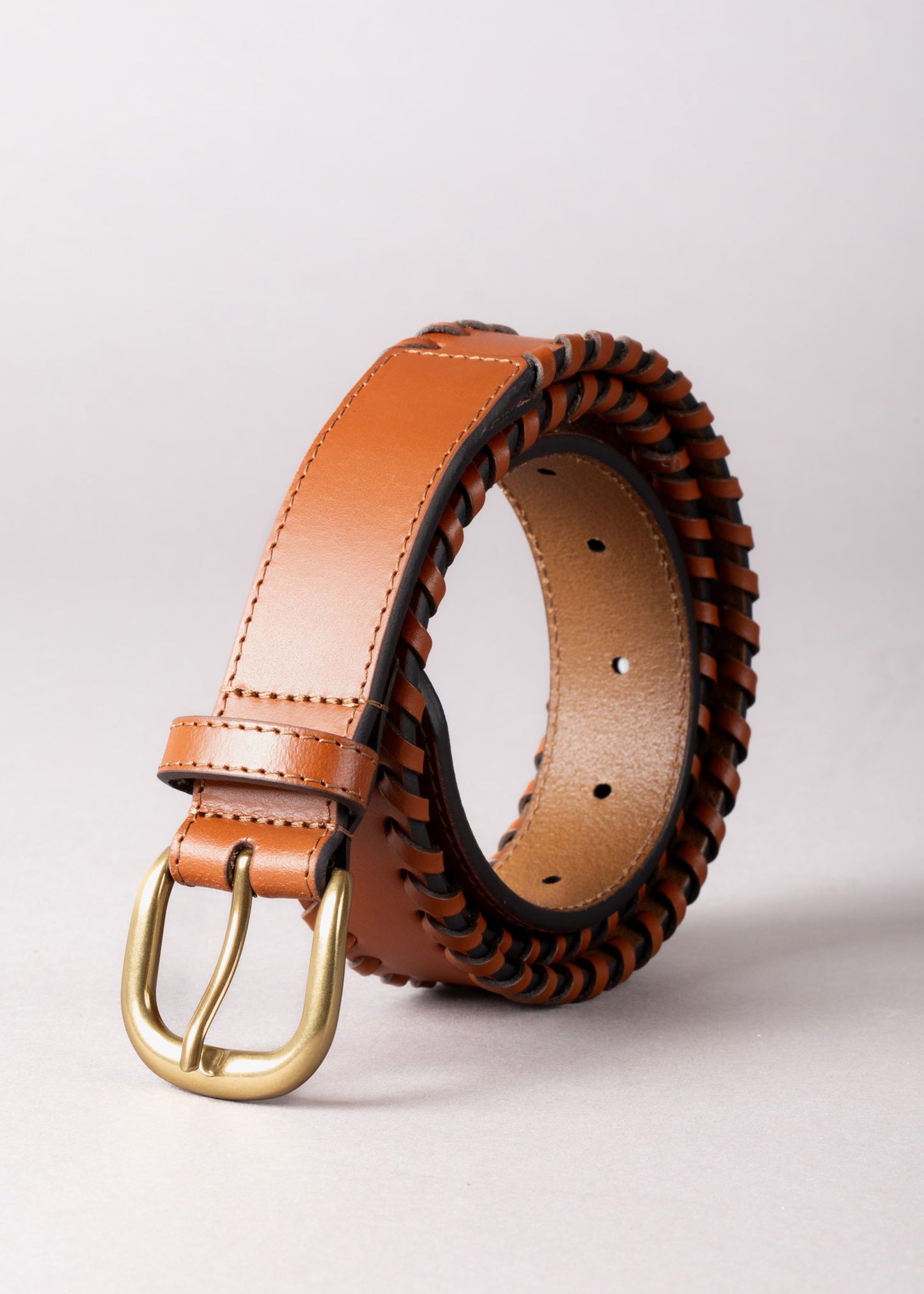 Wray Whip Stitch Leather Belt