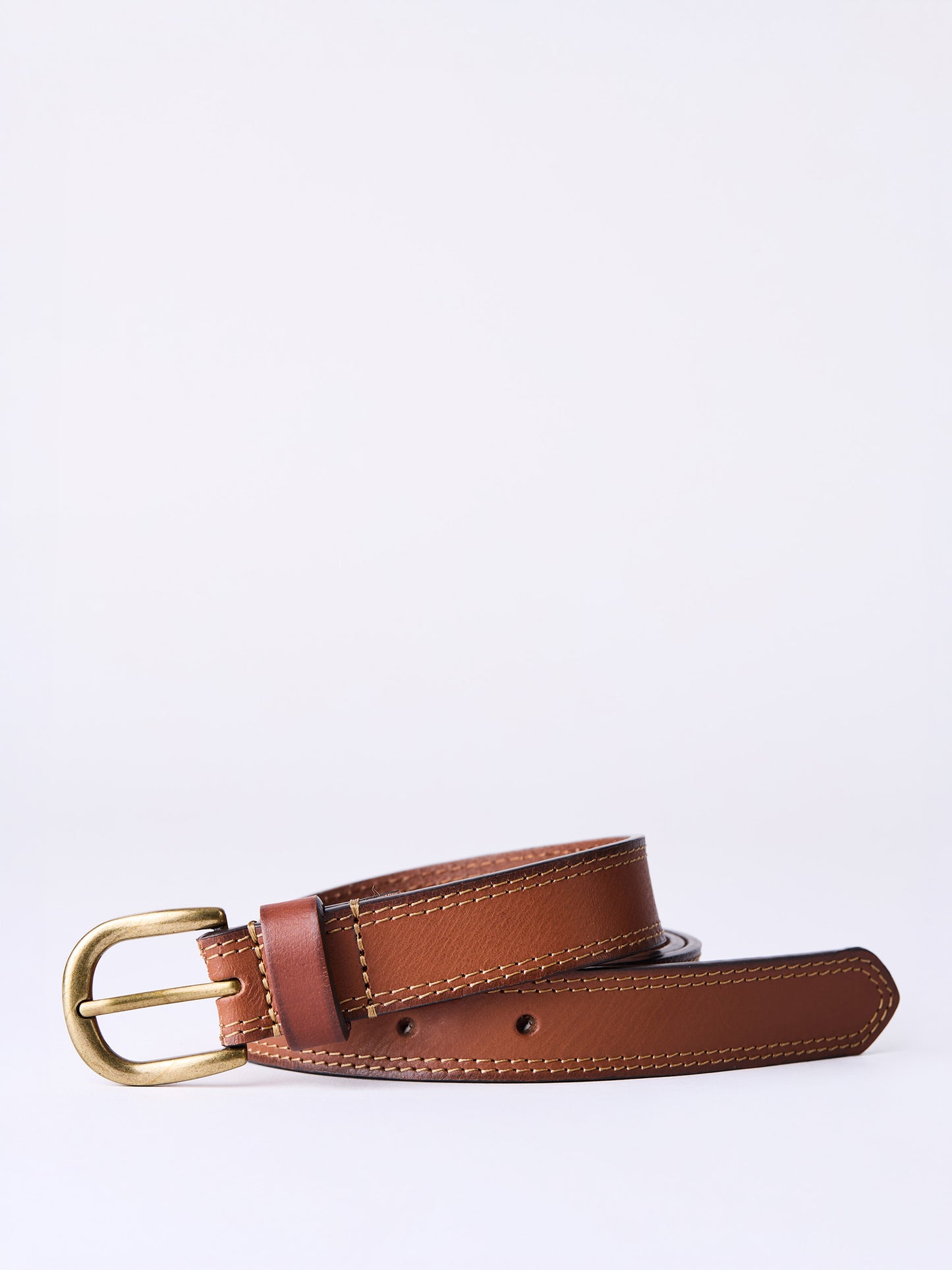 Keisley Twin Stitch Leather Belt