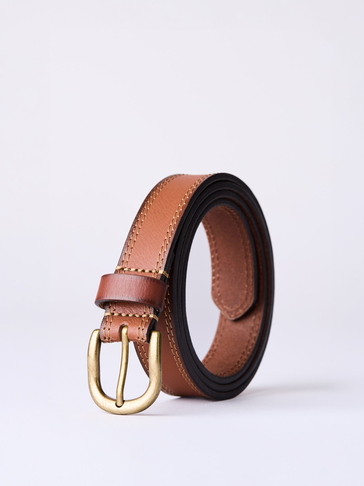 Keisley Twin Stitch Leather Belt
