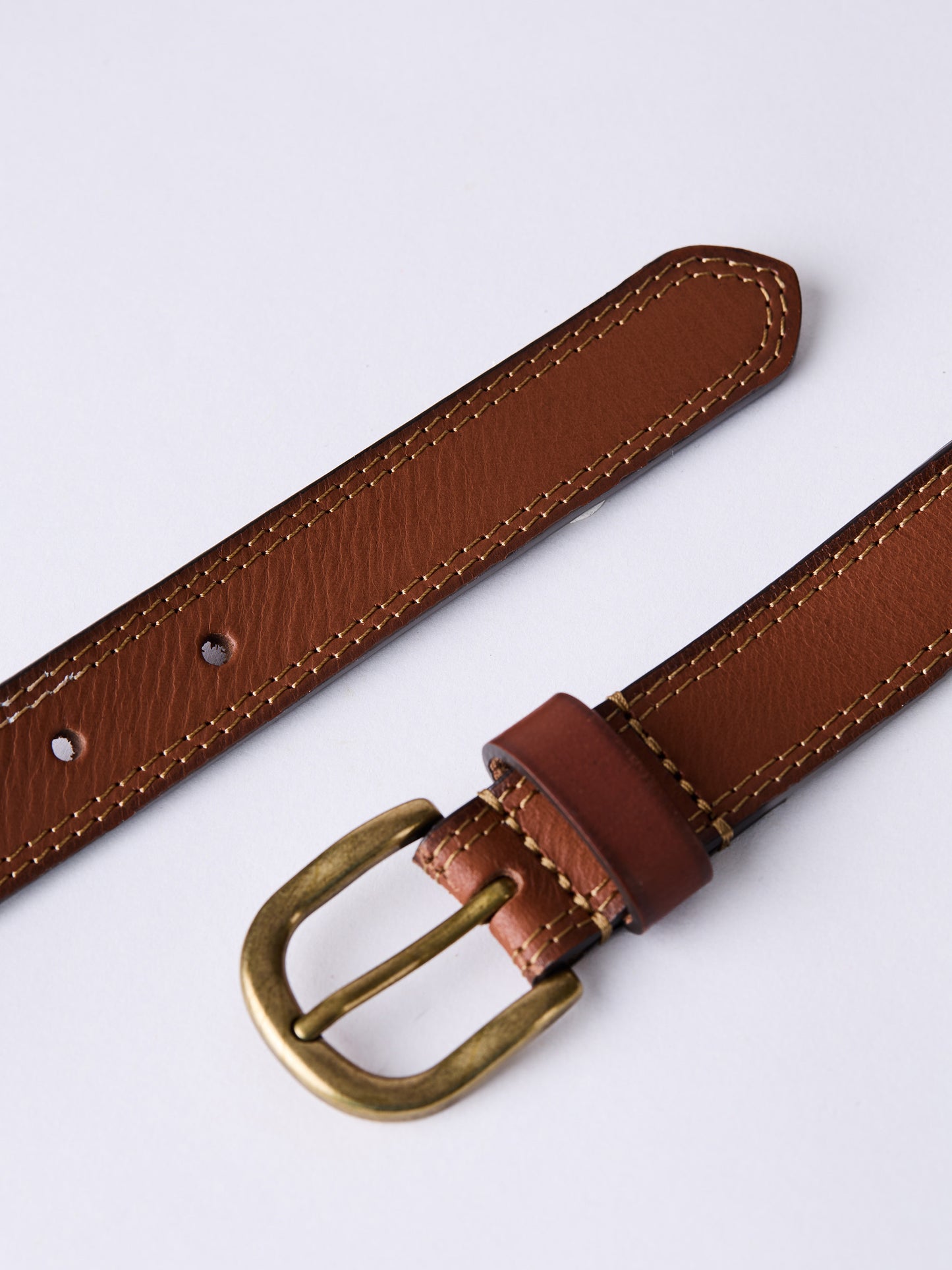 Keisley Twin Stitch Leather Belt