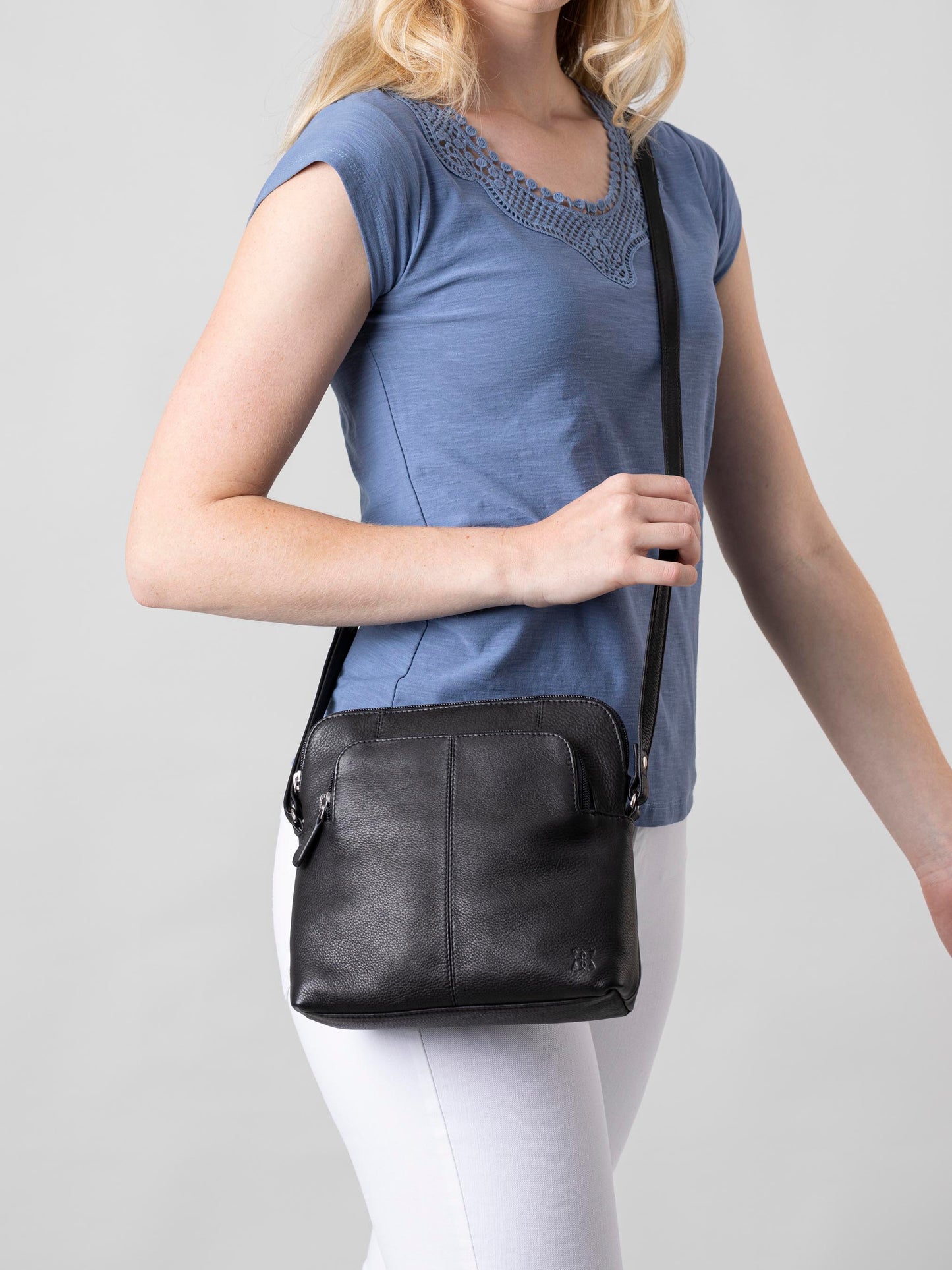 Raven Leather Cross Body Bag