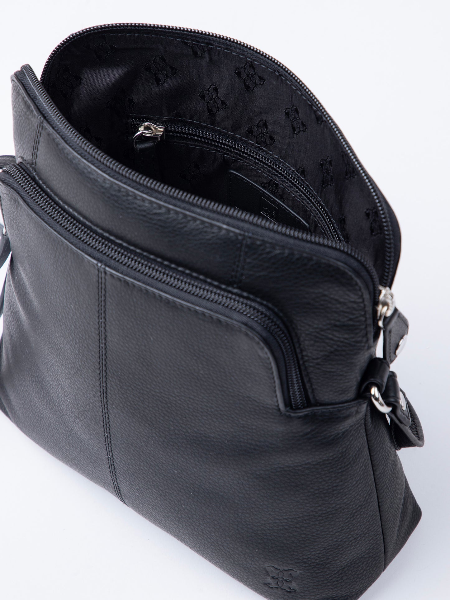 Raven Leather Cross Body Bag