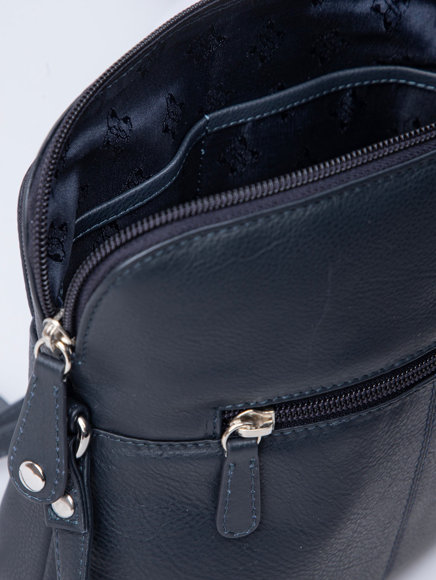 Raven Leather Cross Body Bag