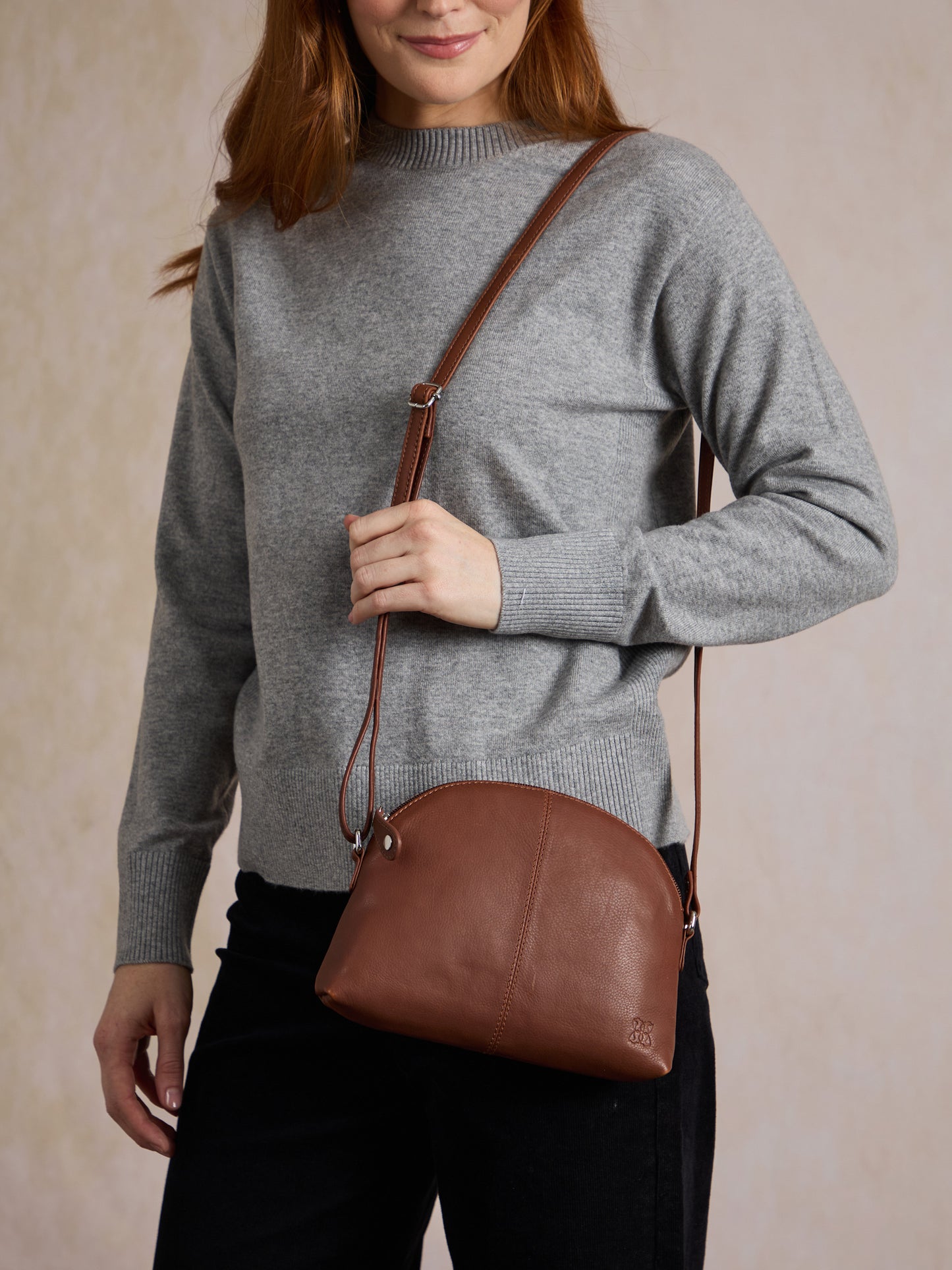 Elterwater Curved Leather Cross Body Bag