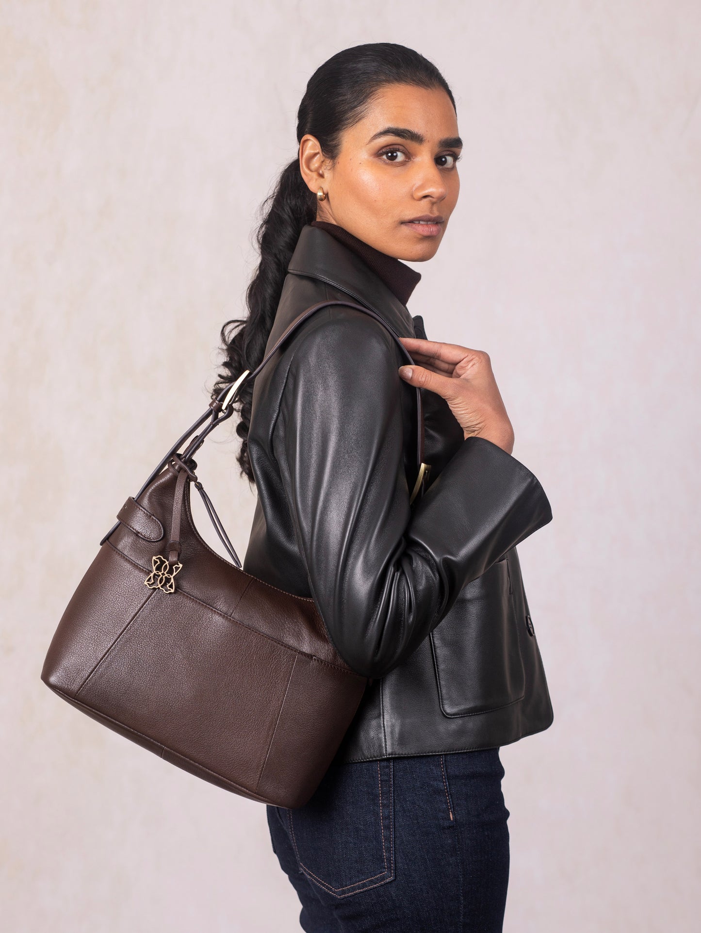 Newby Leather Hobo Shoulder Bag