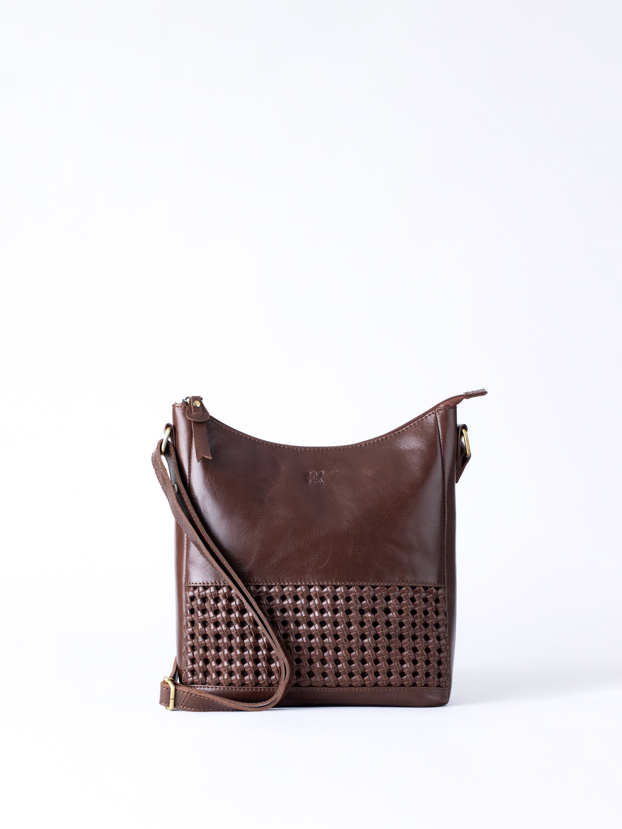 Waverton Woven Medium Leather Cross Body Bag