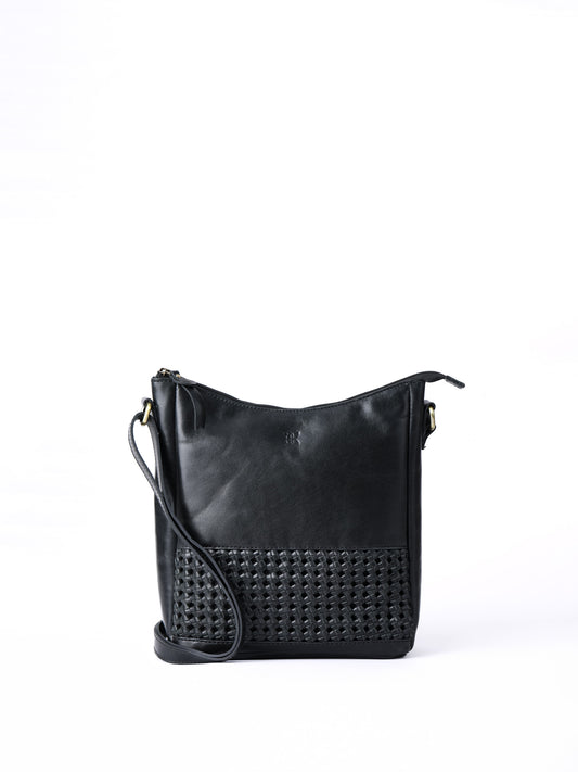 Waverton Woven Medium Leather Cross Body Bag