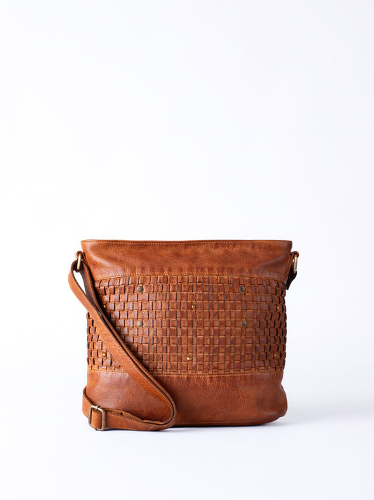 Storrs Woven Leather Cross Body Bag
