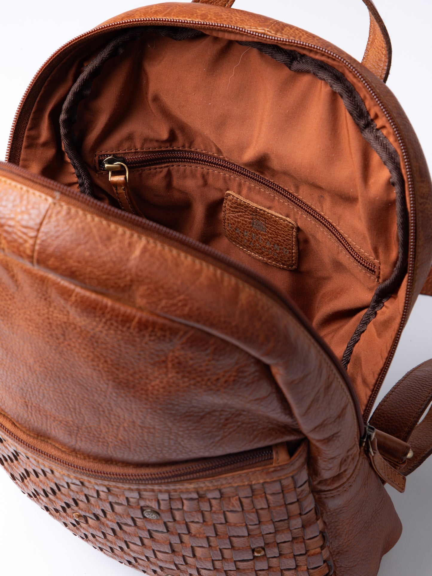 Storrs Woven Leather Backpack