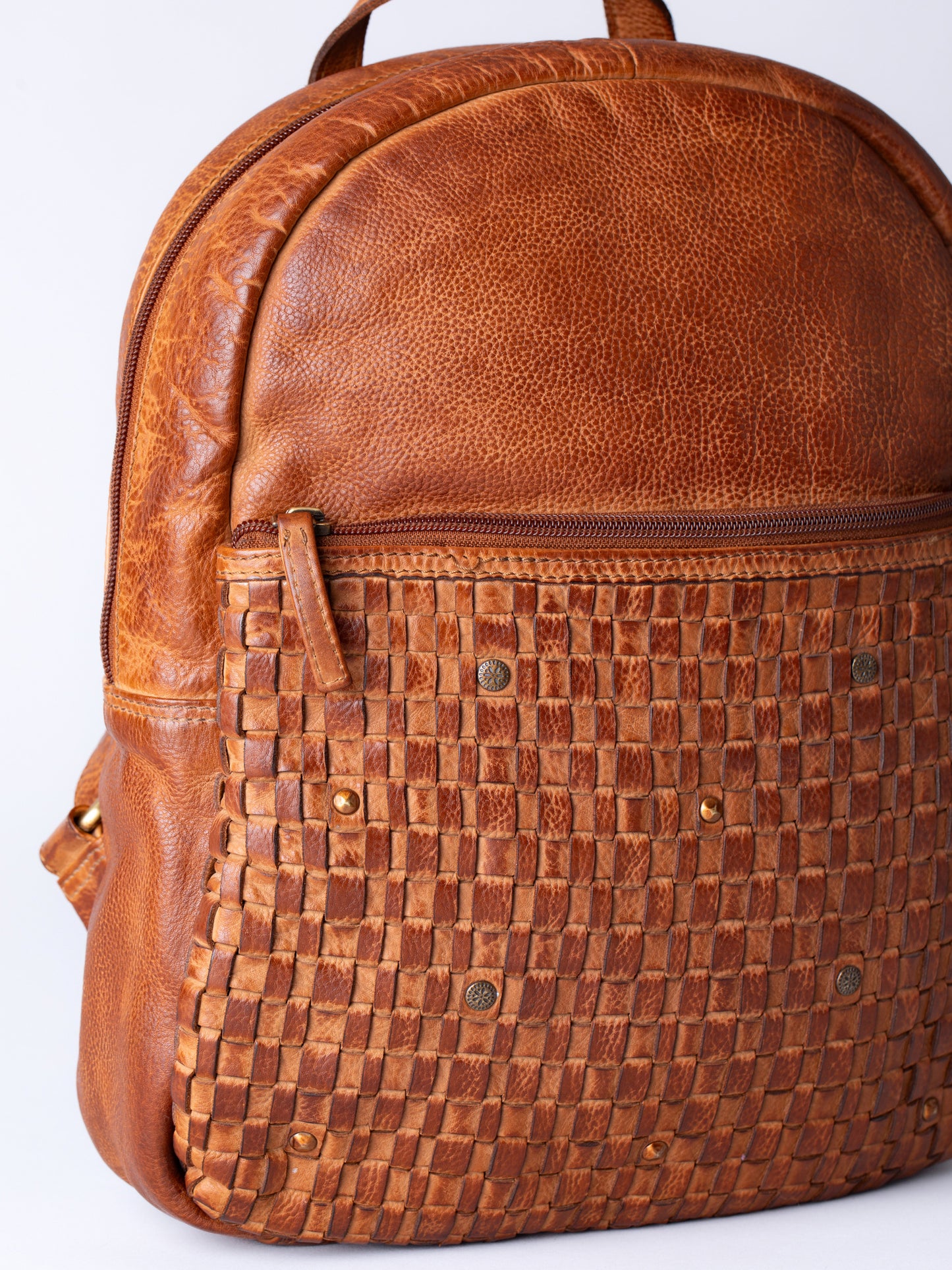 Storrs Woven Leather Backpack