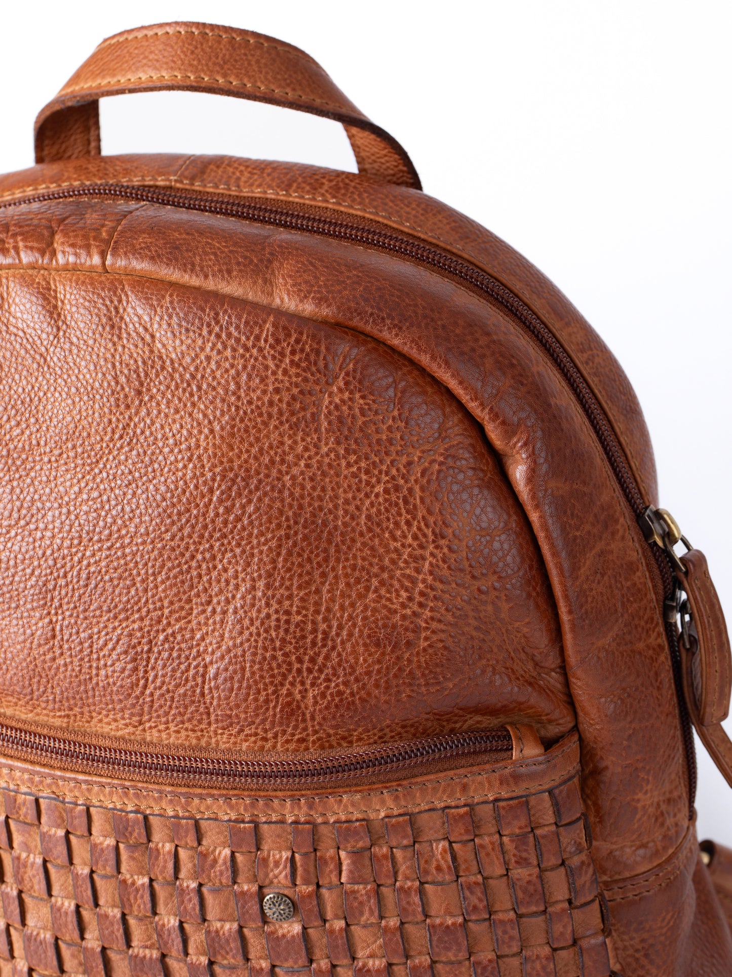 Storrs Woven Leather Backpack