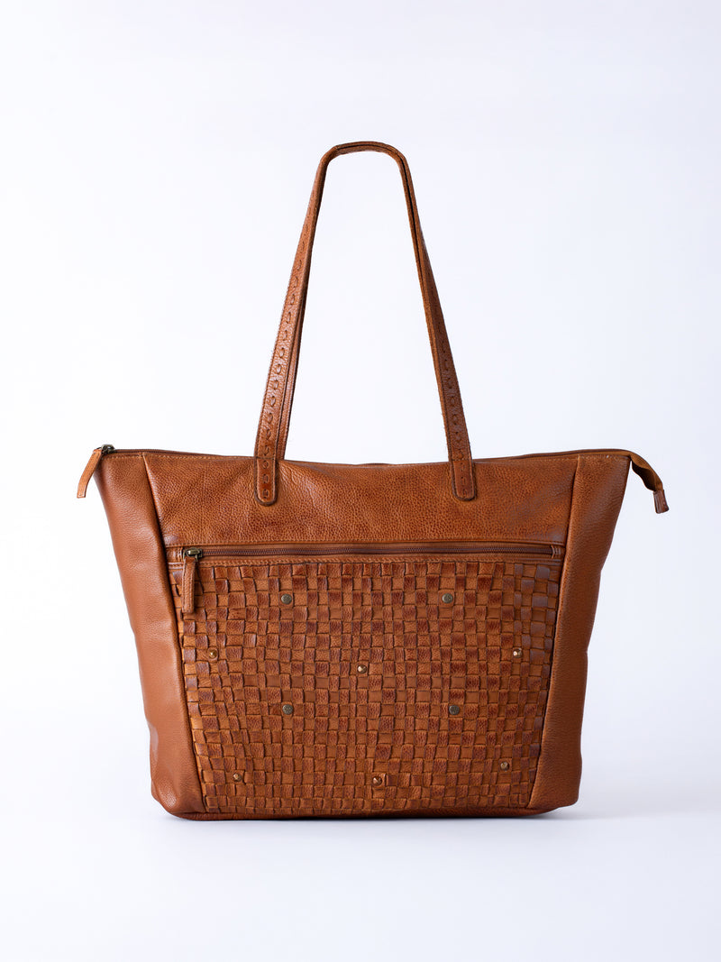 Storrs Woven Leather Tote Bag