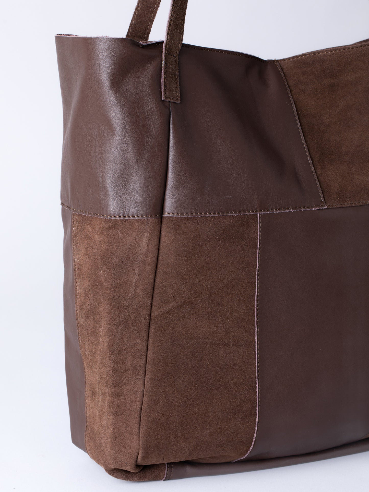 Tarn Hows Leather and Suede Tote Bag