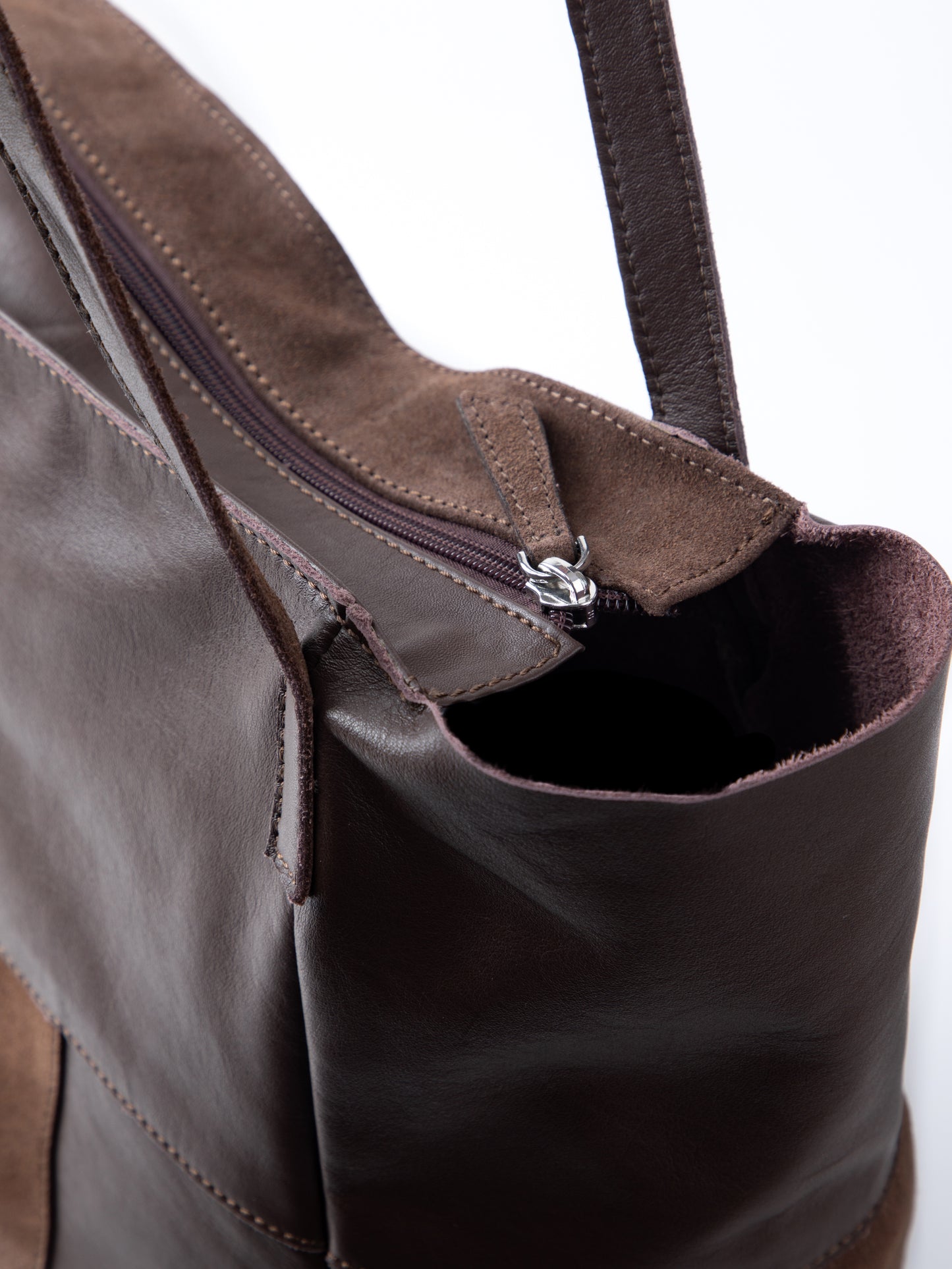Tarn Hows Leather and Suede Tote Bag