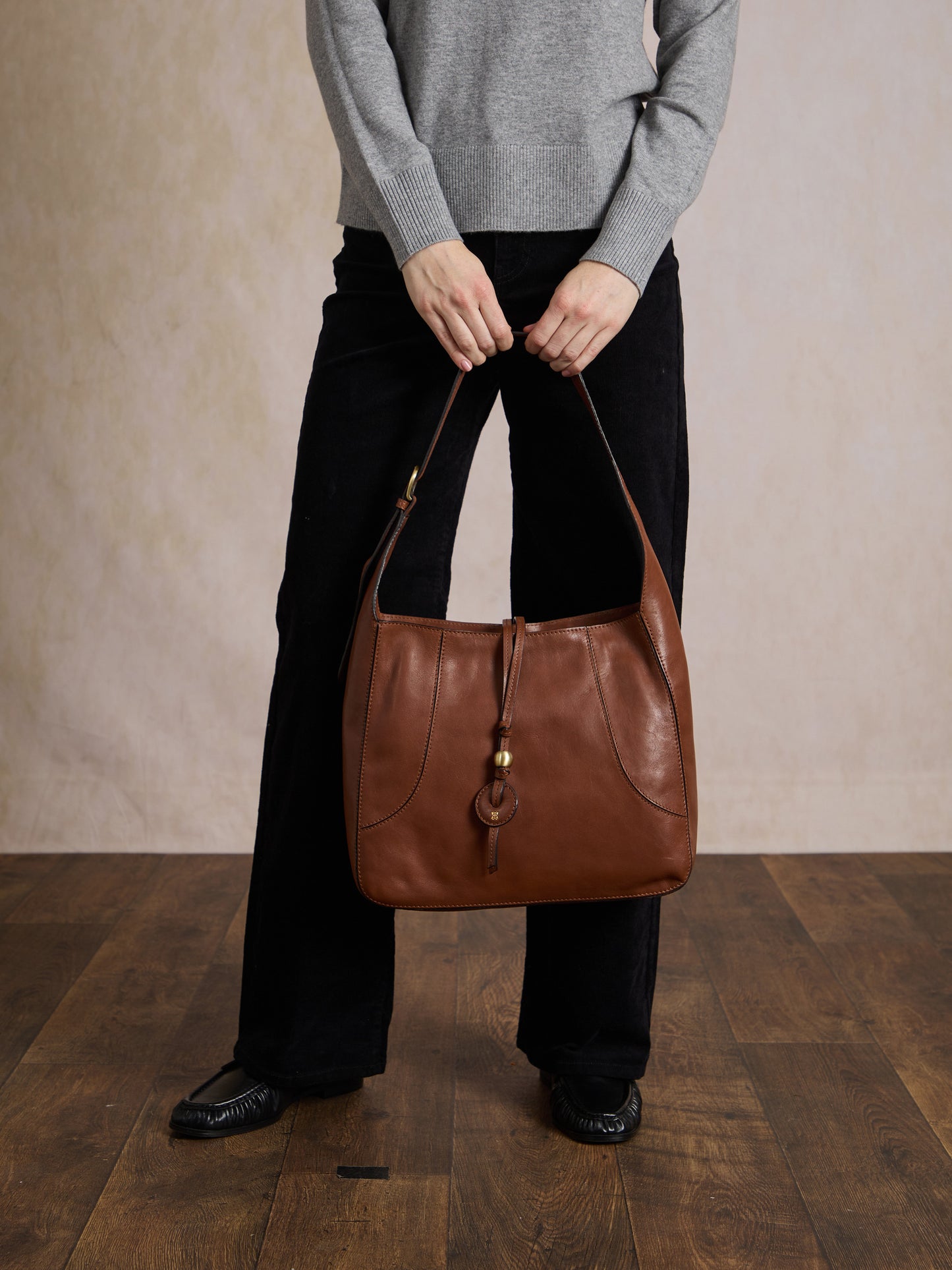 Dent Leather Hobo Bag