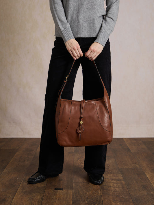 Dent Leather Hobo Bag