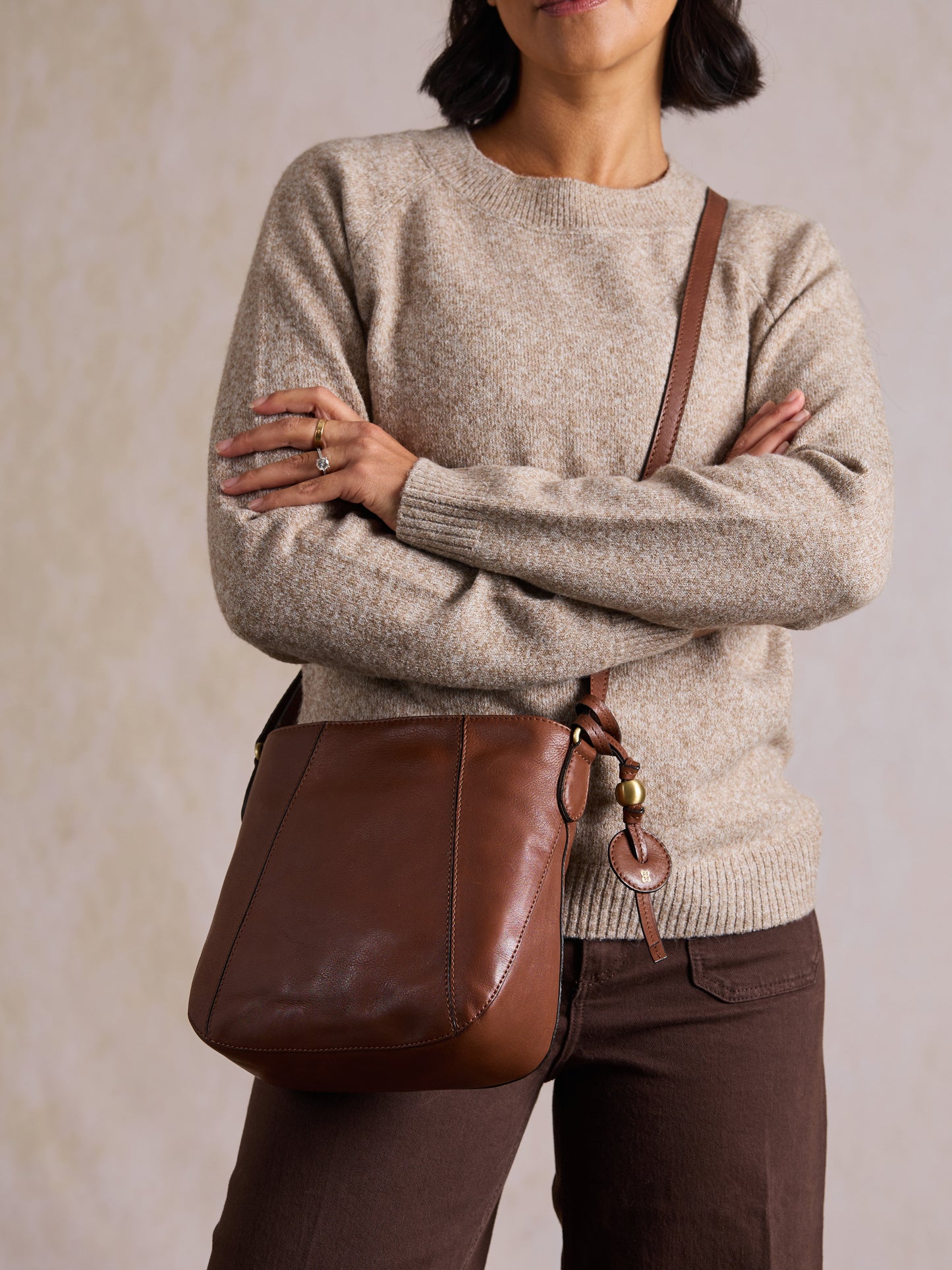 Dent Leather Cross Body Bag