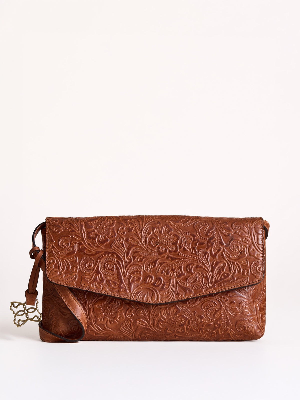 Temple Leather Clutch Cross Body