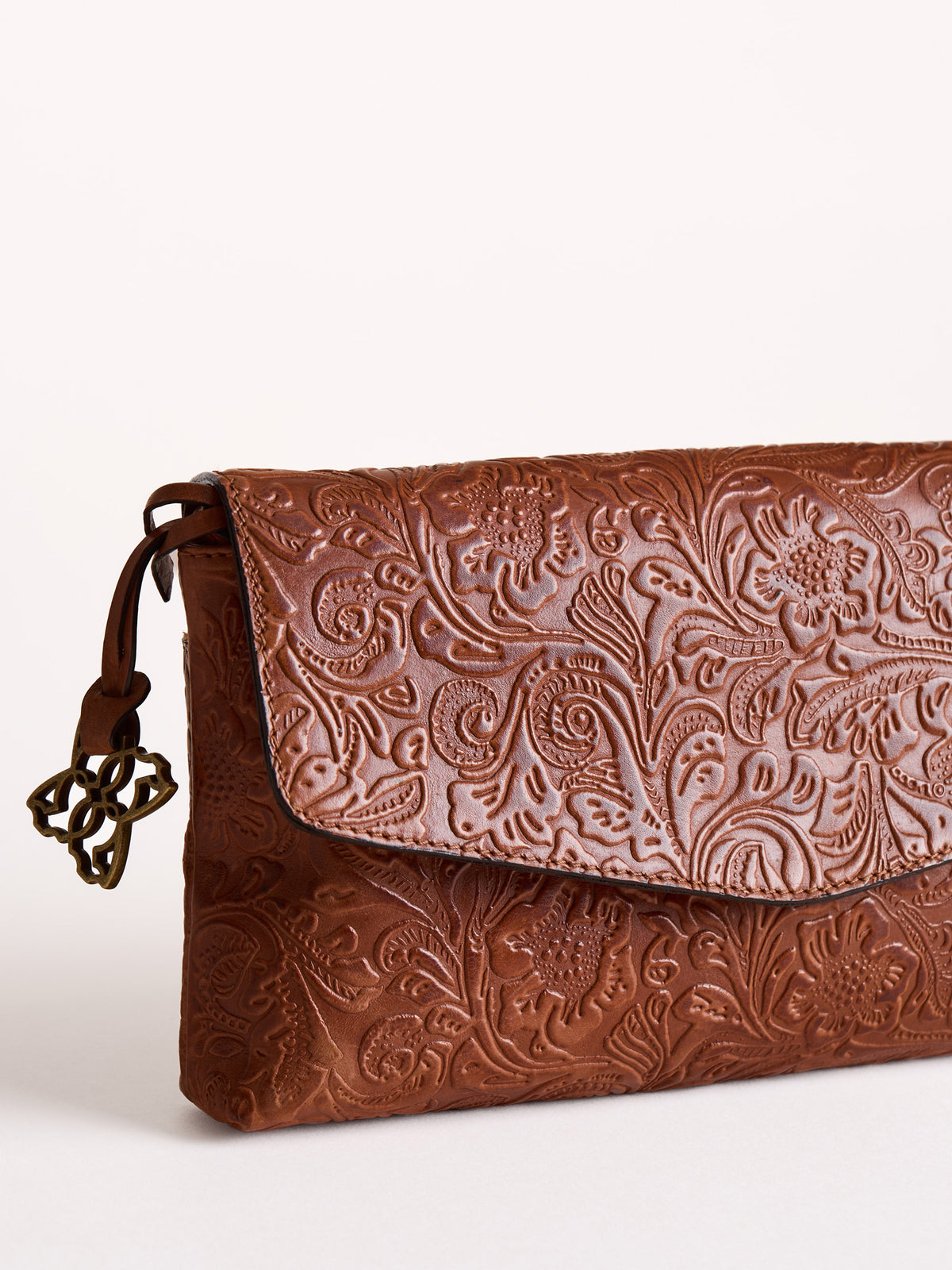 Temple Leather Clutch Cross Body
