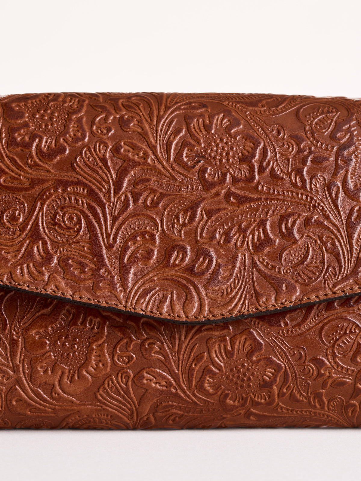 Temple Leather Clutch Cross Body