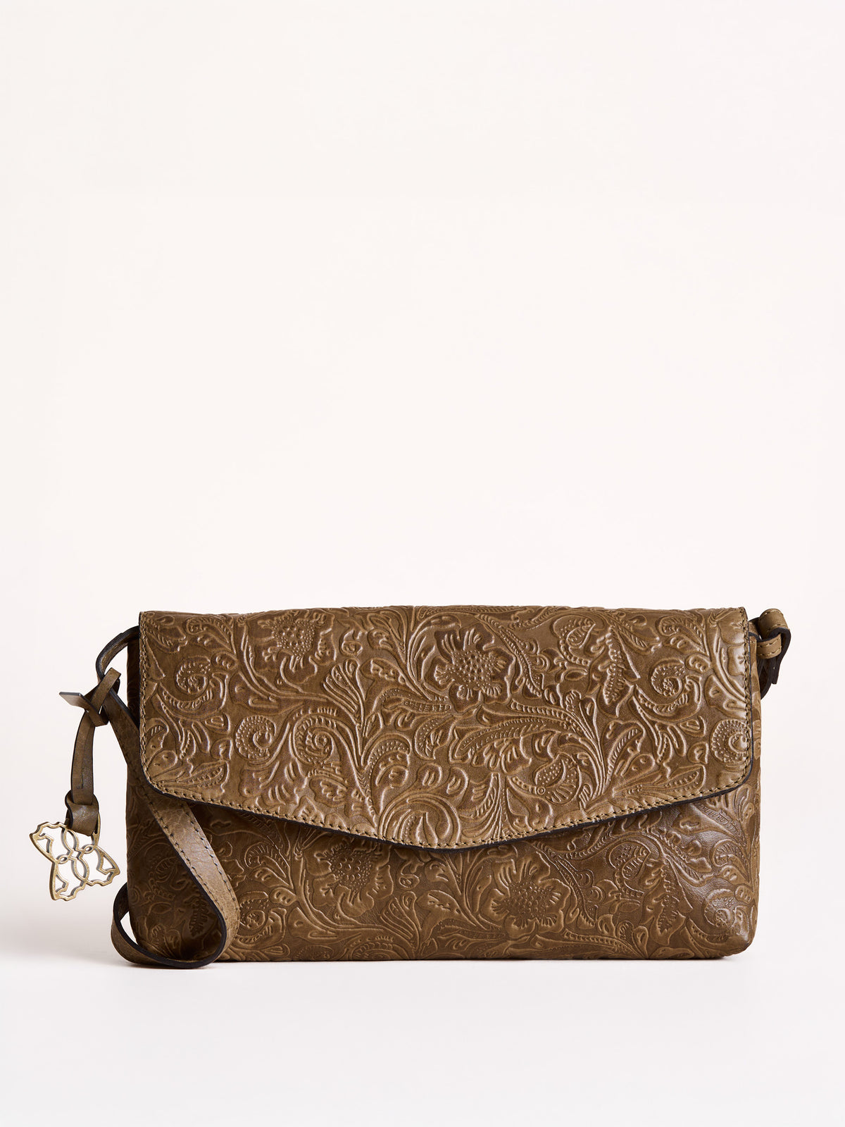 Temple Leather Clutch Cross Body